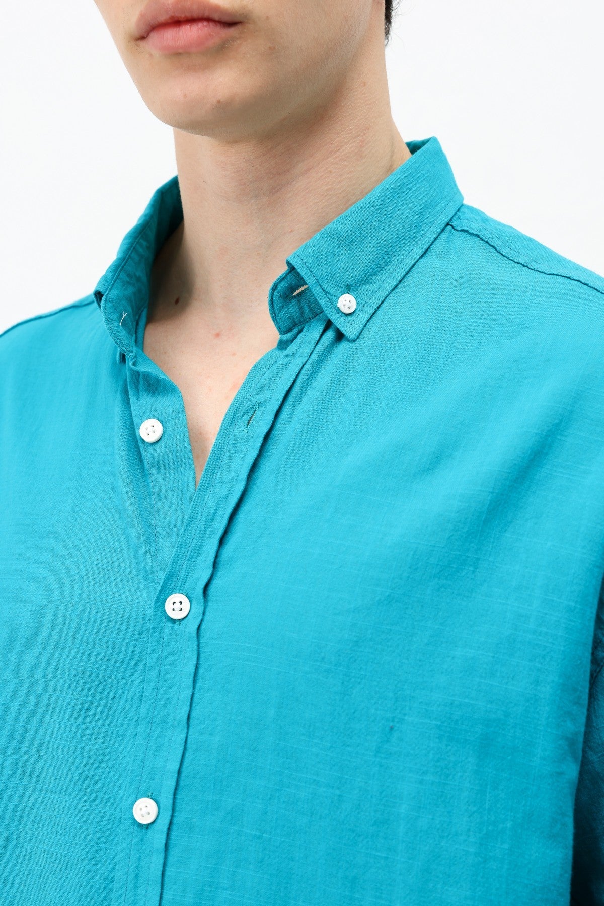 Basic Oversize Pamuk Keten Gömlek