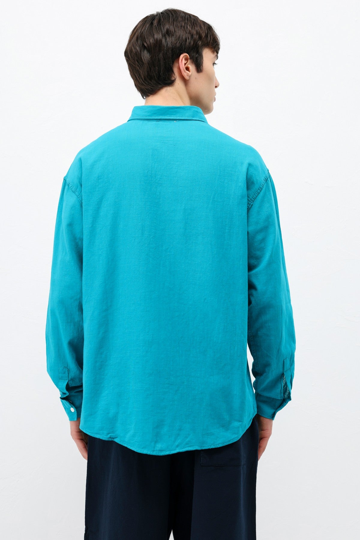 Basic Oversize Pamuk Keten Gömlek