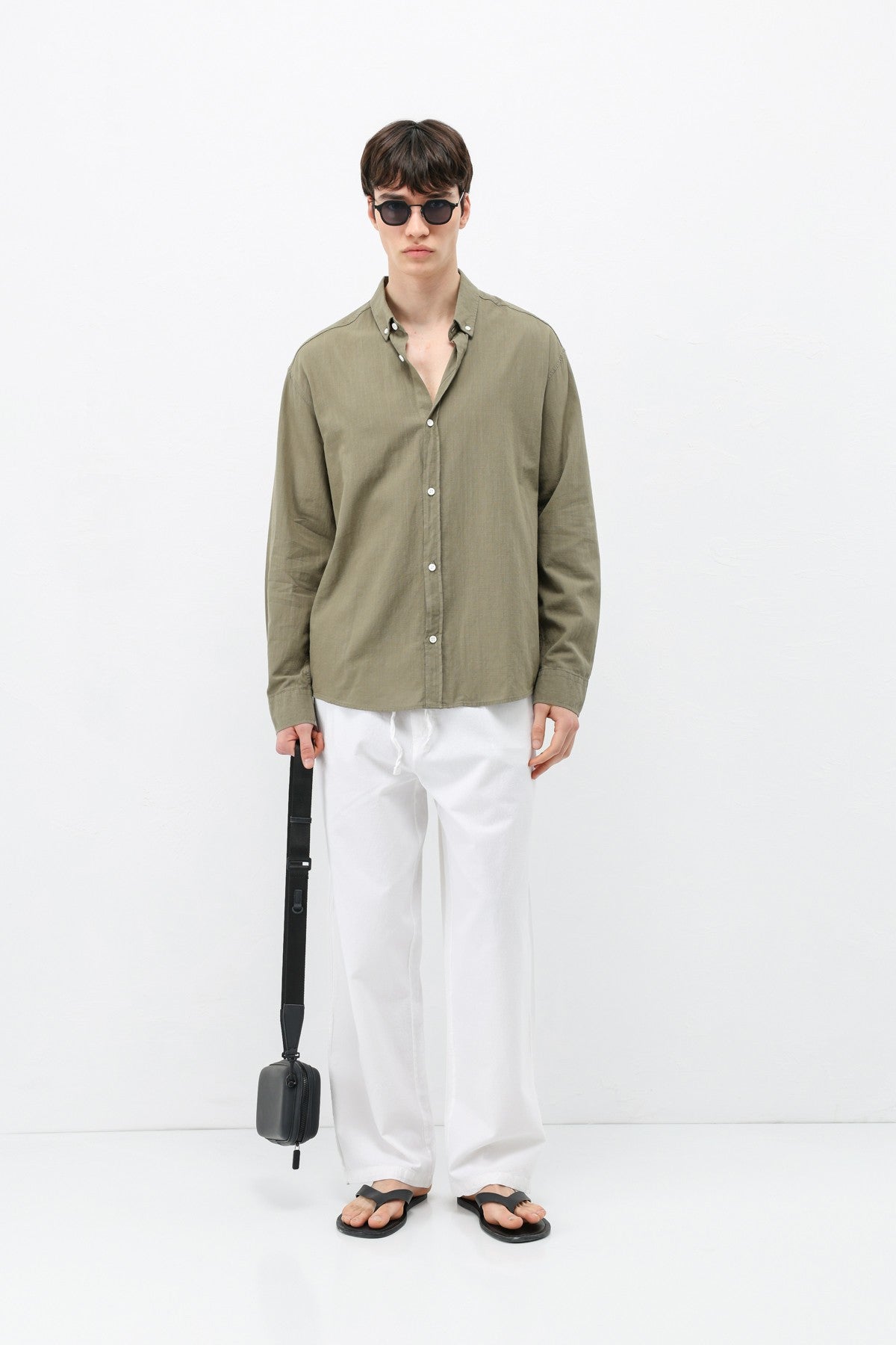 Basic Oversize Pamuk Keten Gömlek