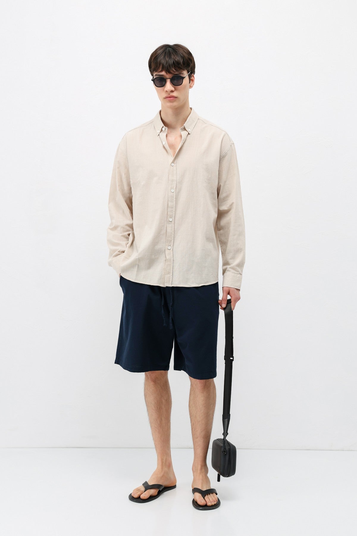 Basic Oversize Pamuk Keten Gömlek