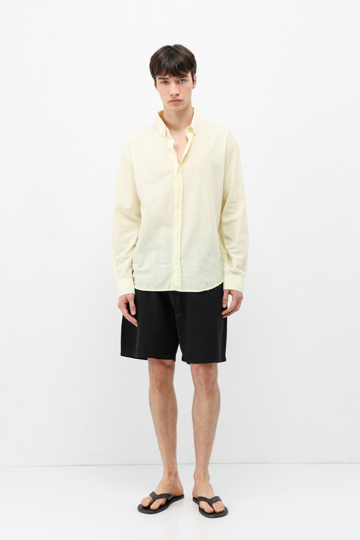 Basic Oversize Pamuk Keten Gömlek