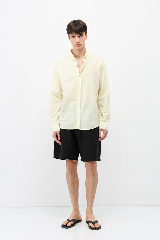 Basic Oversize Pamuk Keten Gömlek