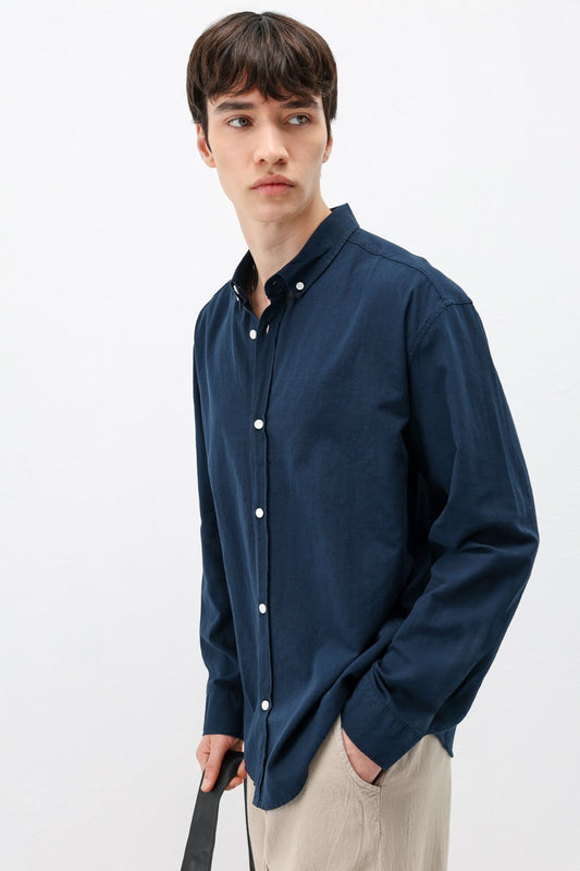 Basic Oversize Pamuk Keten Gömlek