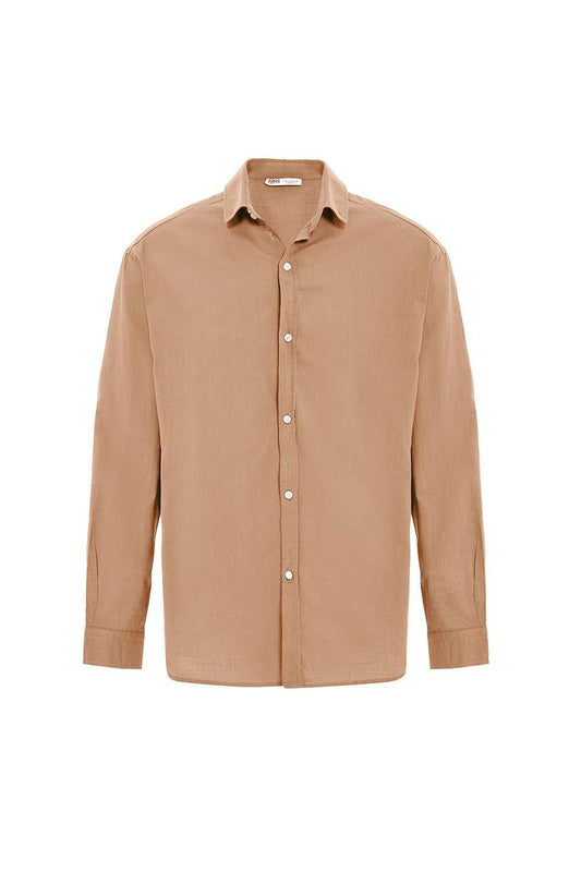 Basic Oversize Pamuk Keten Gömlek