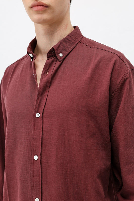 Basic Oversize Pamuk Keten Gömlek