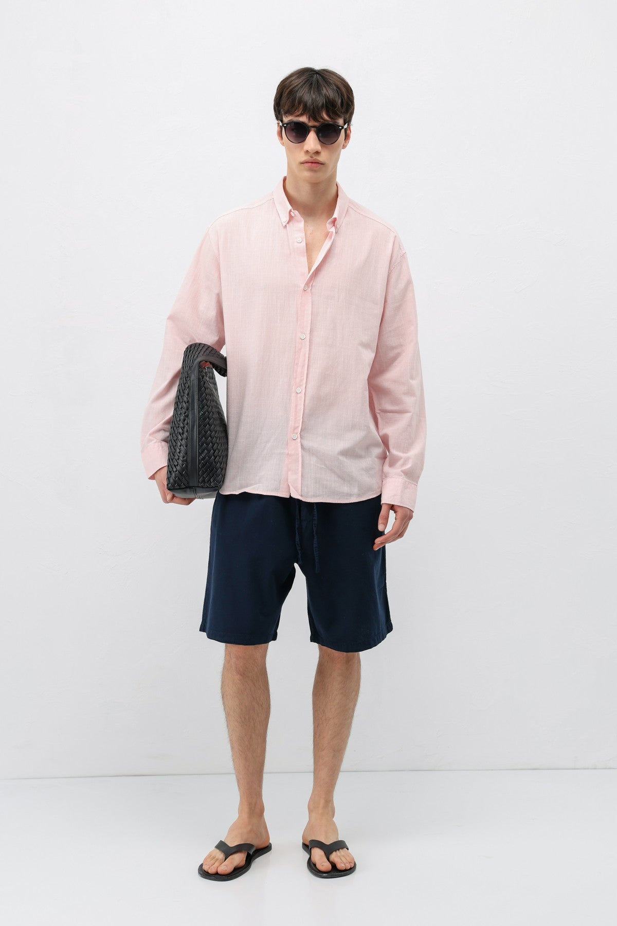 Basic Oversize Pamuk Keten Gömlek