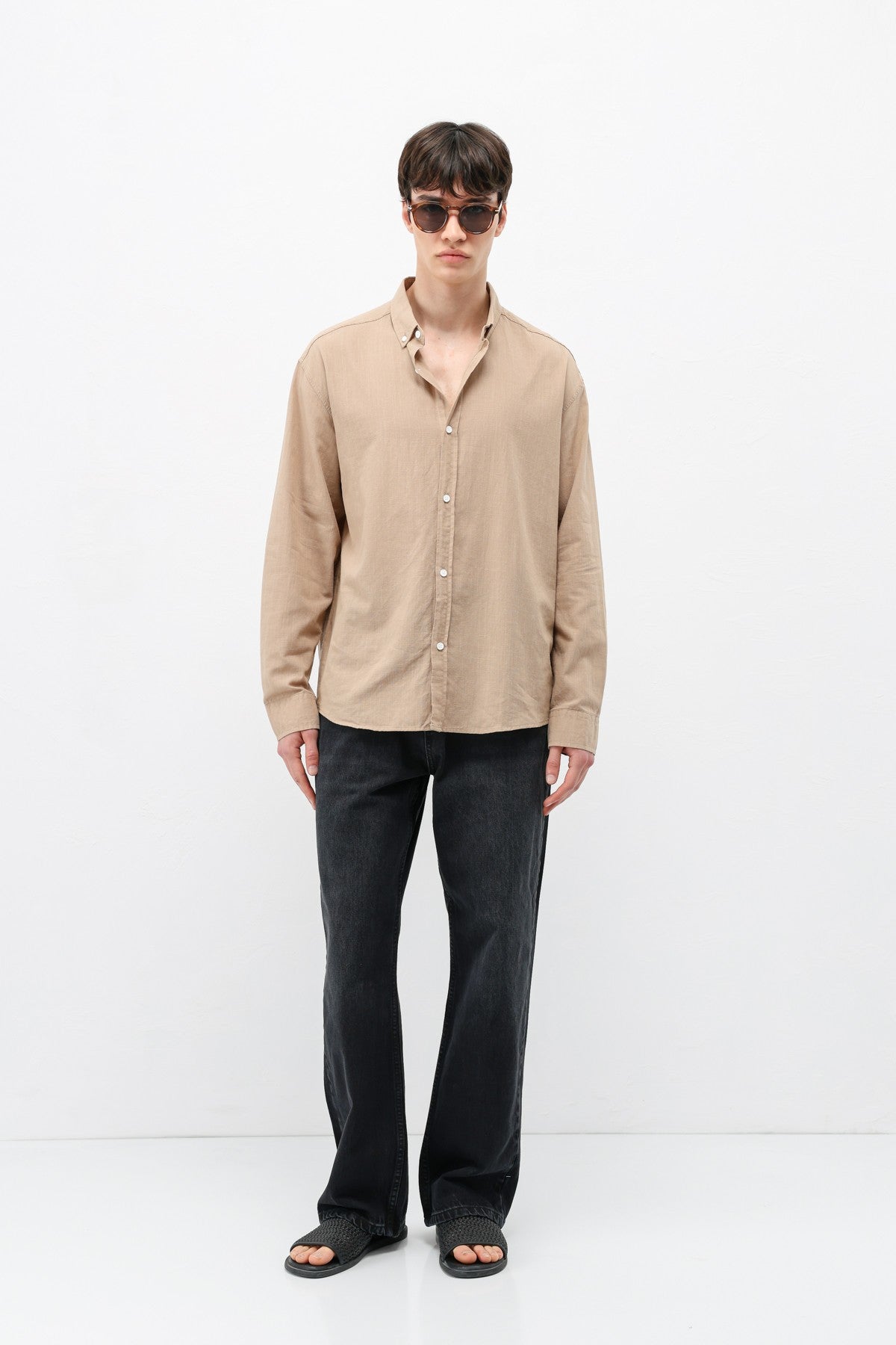 Basic Oversize Pamuk Keten Gömlek