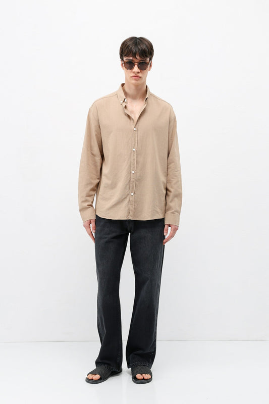 Basic Oversize Pamuk Keten Gömlek