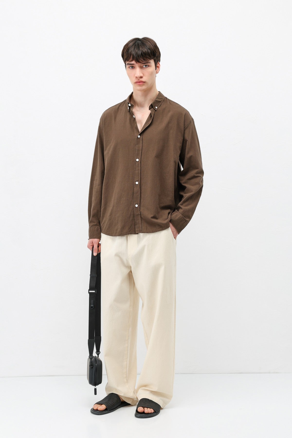 Basic Oversize Pamuk Keten Gömlek