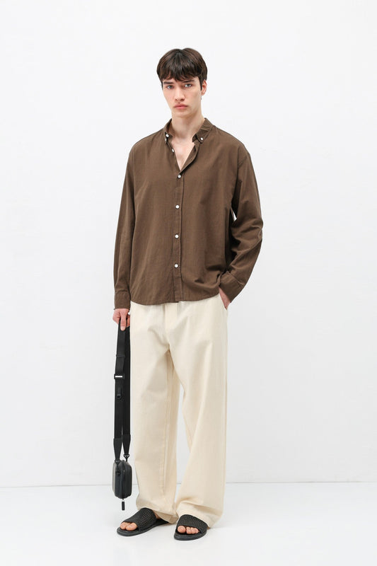 Basic Oversize Pamuk Keten Gömlek