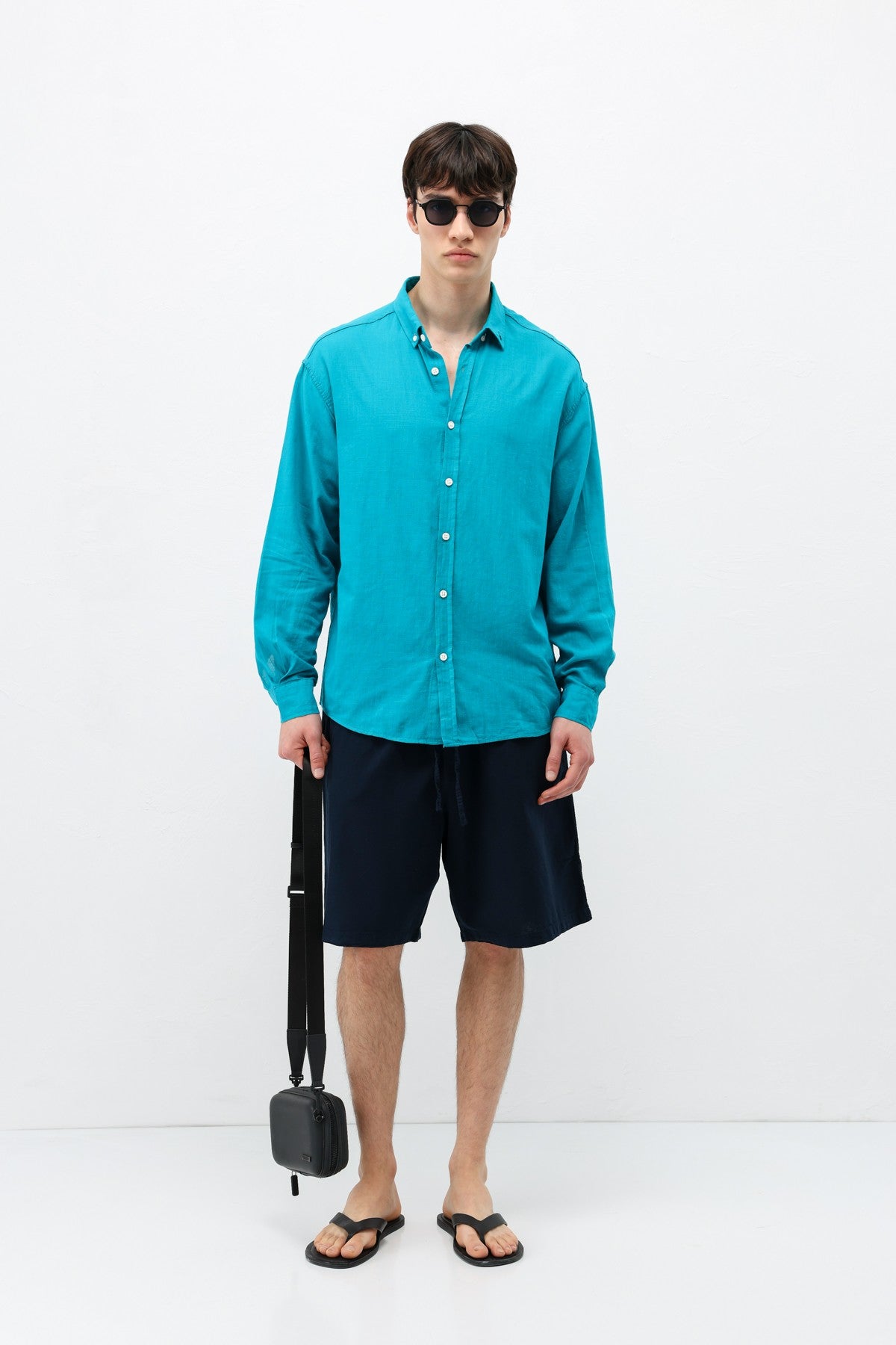 Basic Oversize Pamuk Keten Gömlek
