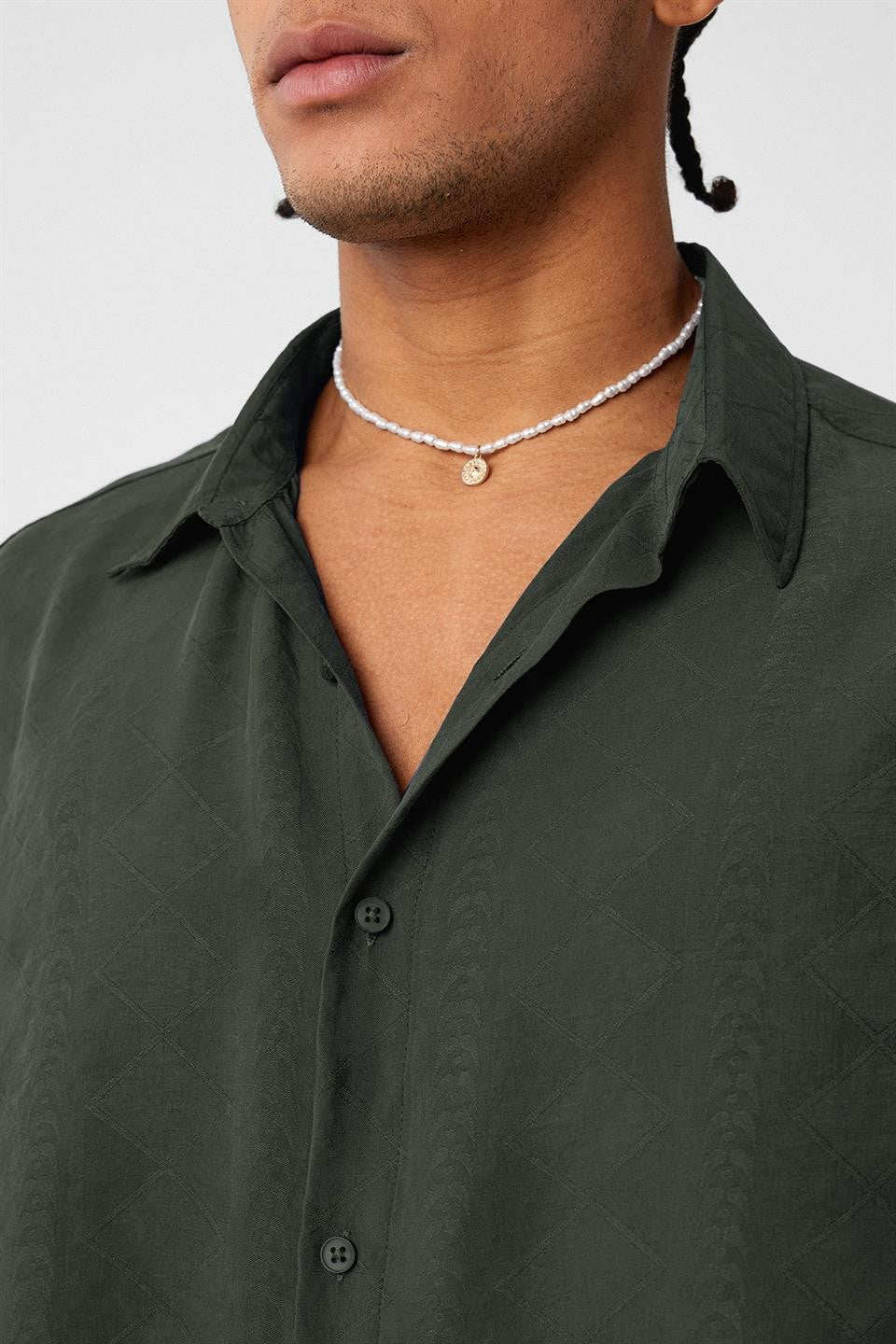 Oversize Kısa Kol Modal Kumaş Gömlek