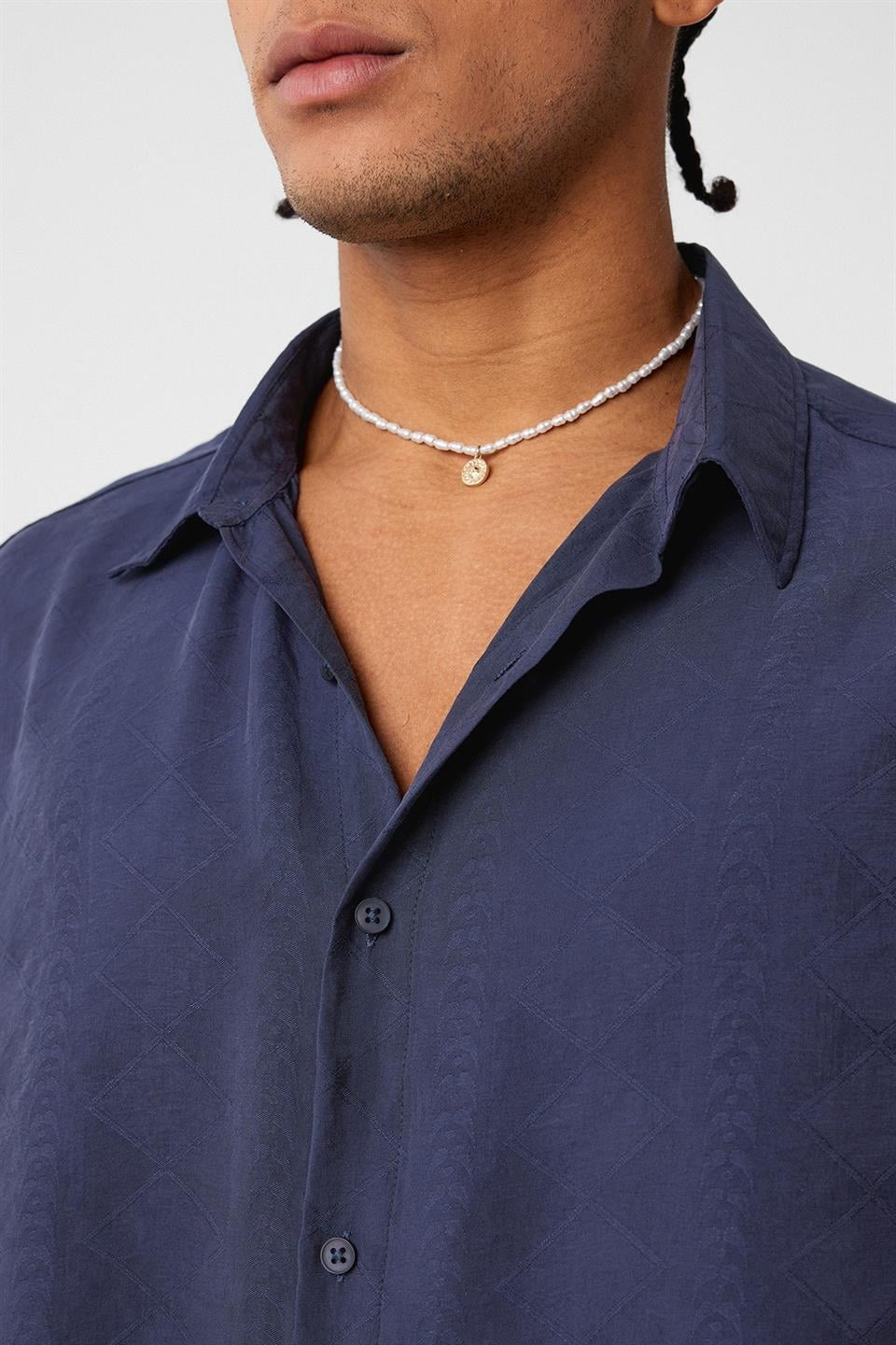 Oversize Kısa Kol Modal Kumaş Gömlek