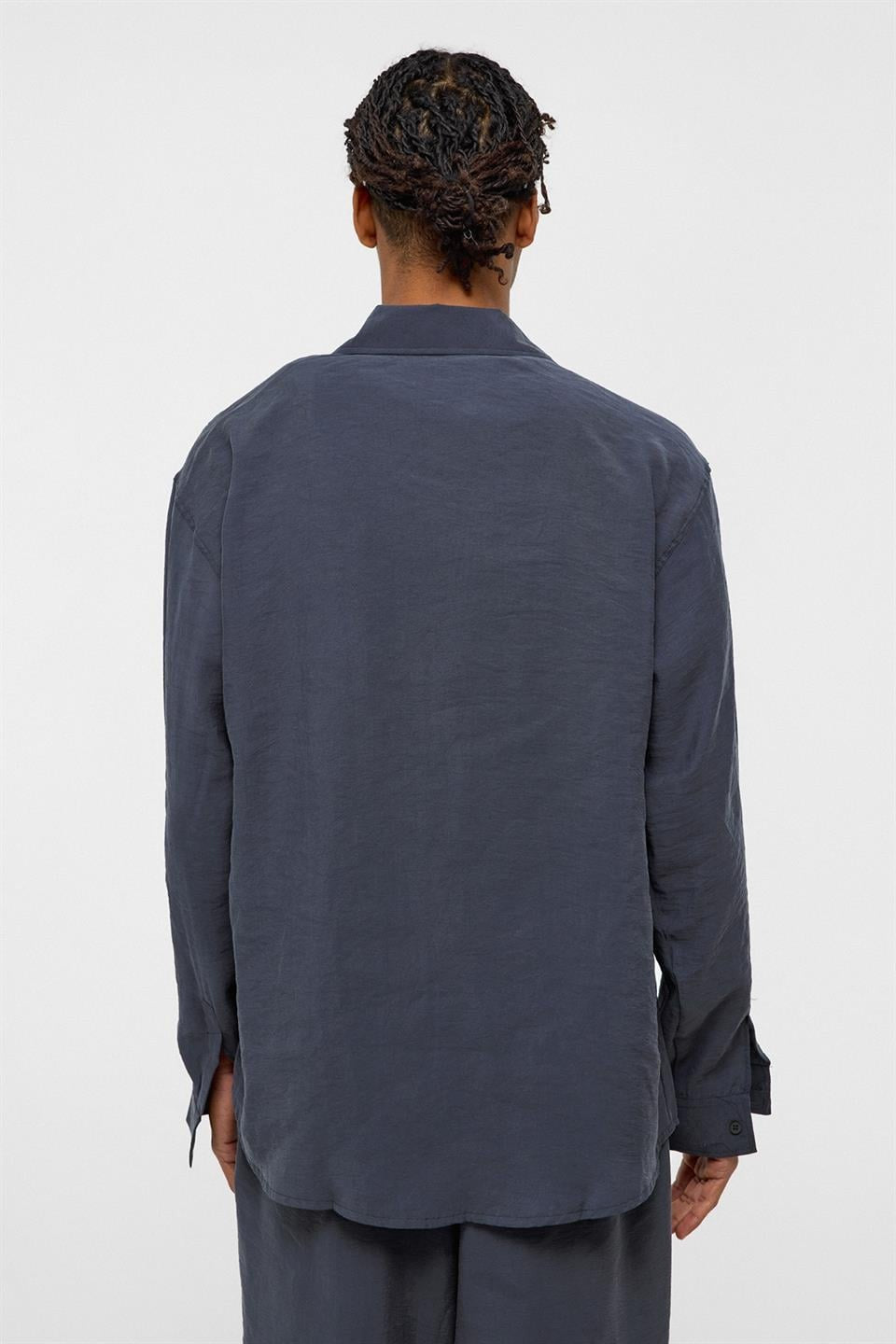 Basic Oversize Uzun Kollu Modal Karışımlı Gömlek
