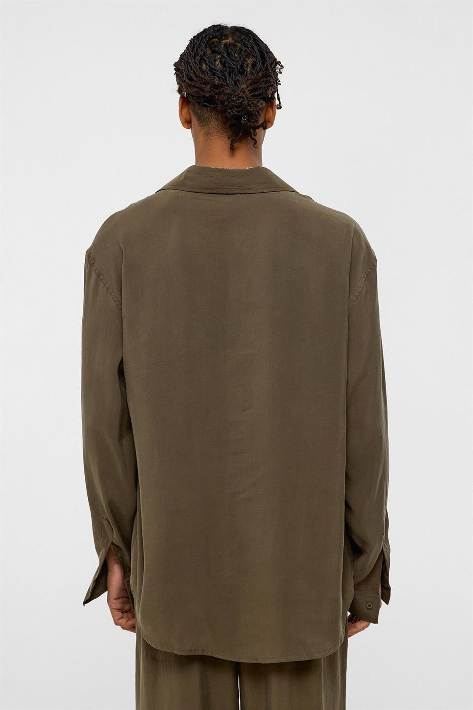 Basic Oversize Uzun Kollu Modal Karışımlı Gömlek