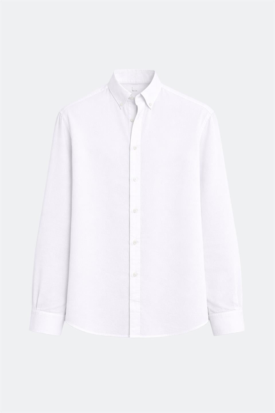 %100 Keten Oversize Uzun Kollu Gömlek