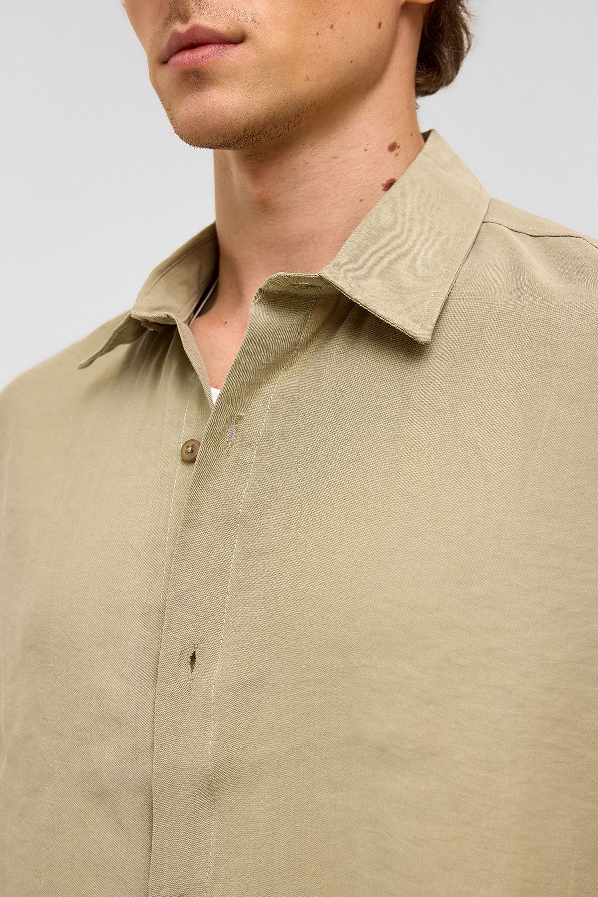 Basic Oversize Kısa Kollu Modal Gömlek