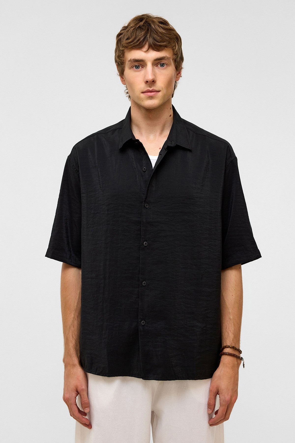 Basic Oversize Kısa Kollu Modal Gömlek