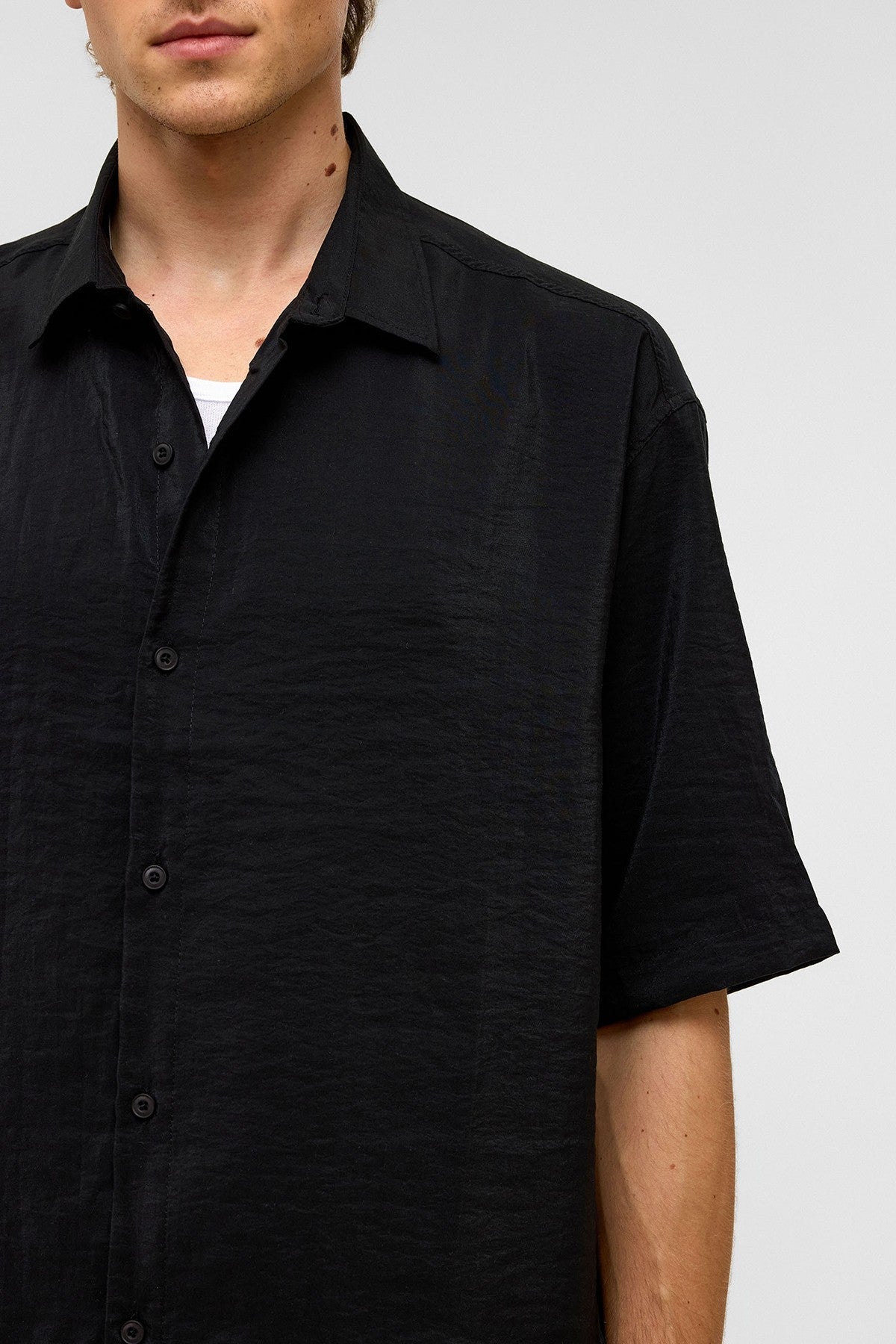 Basic Oversize Kısa Kollu Modal Gömlek