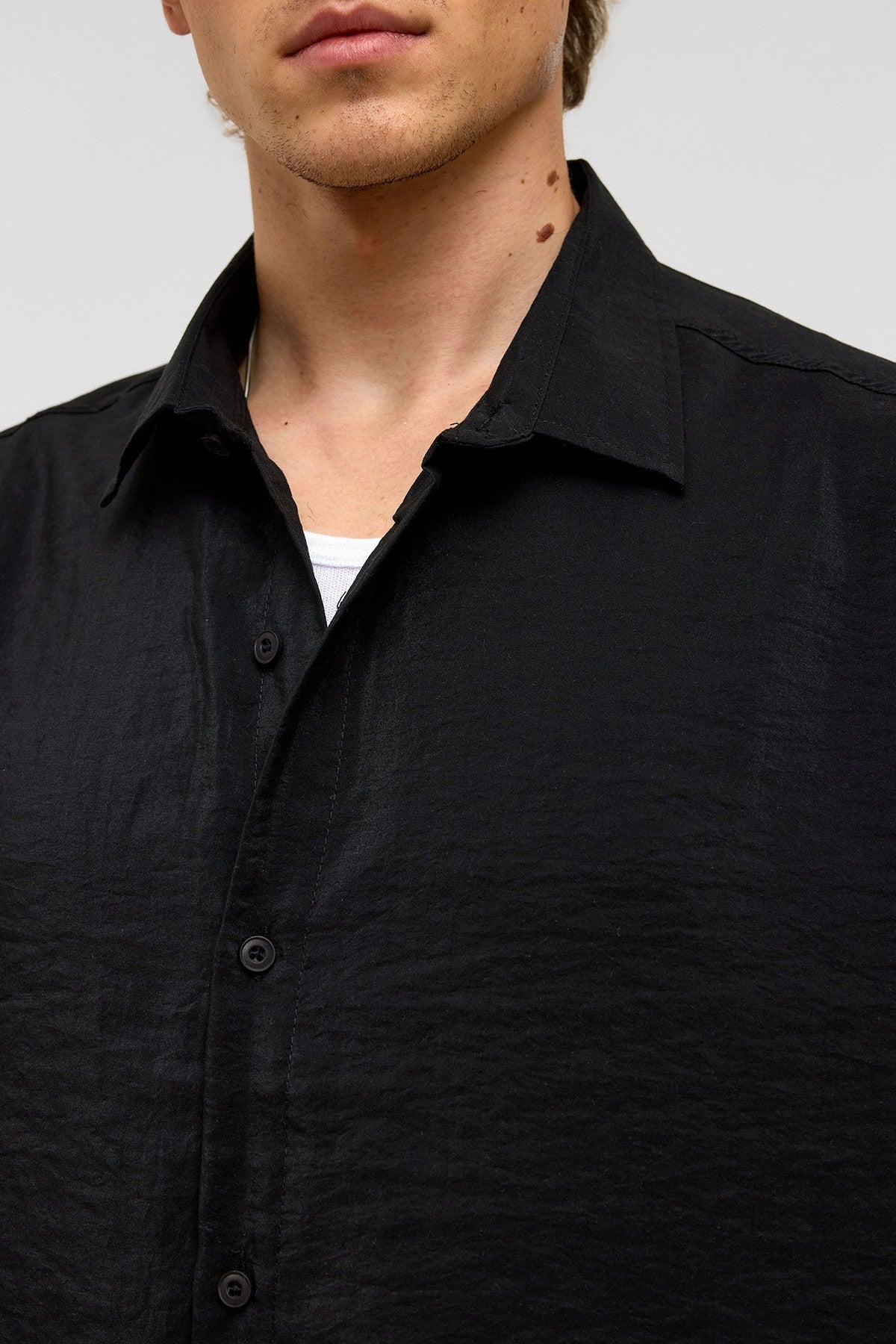 Basic Oversize Kısa Kollu Modal Gömlek