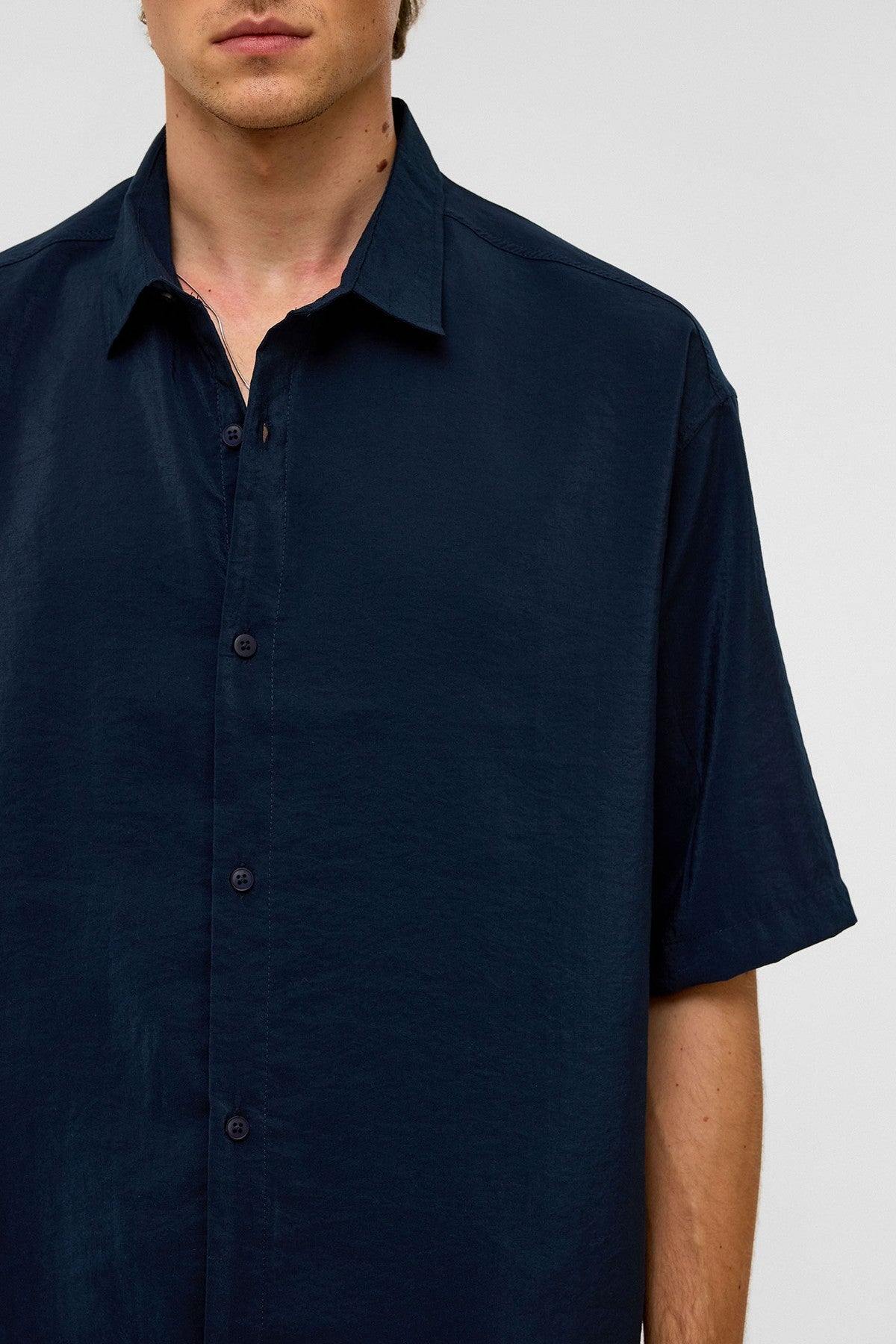 Basic Oversize Kısa Kollu Modal Gömlek