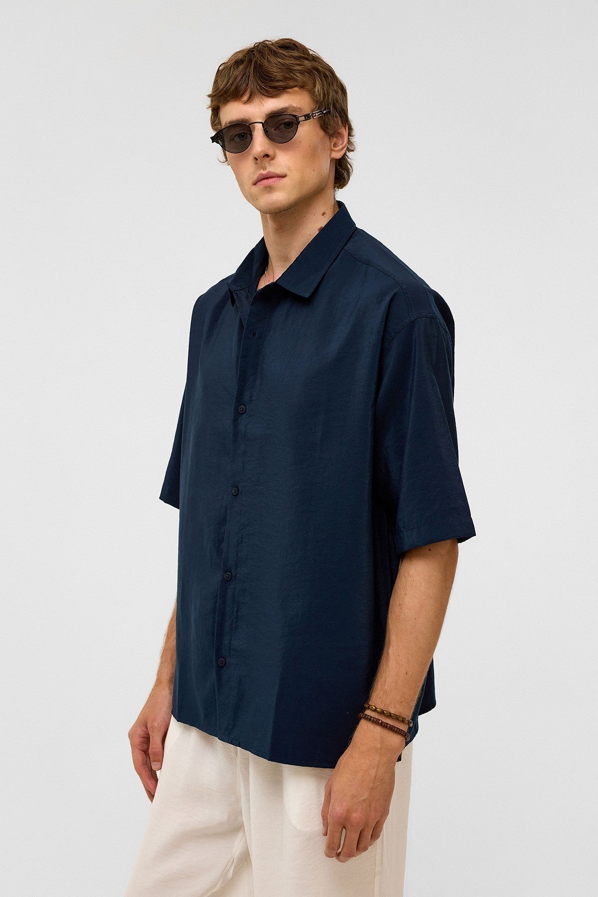 Basic Oversize Kısa Kollu Modal Gömlek