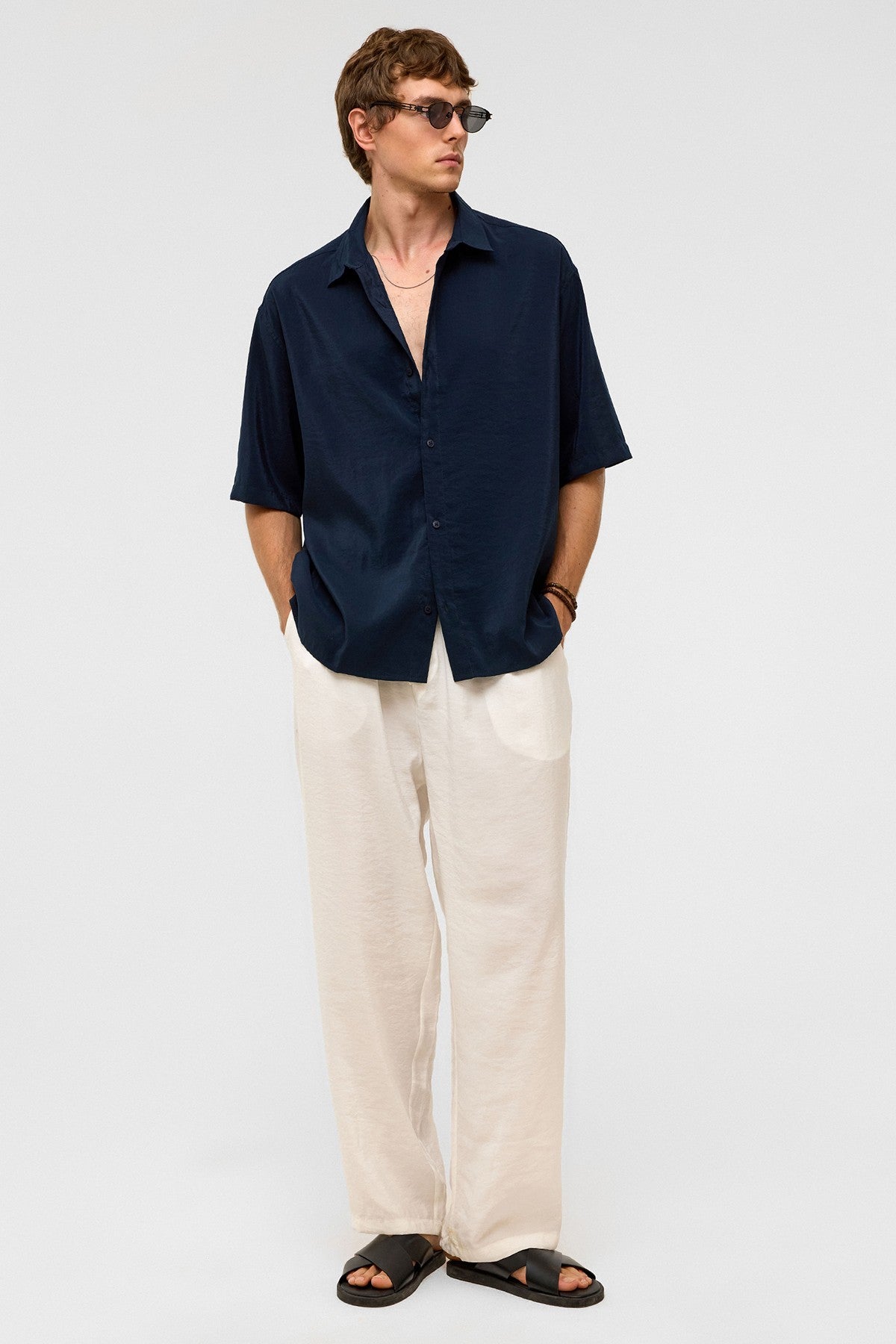 Basic Oversize Kısa Kollu Modal Gömlek