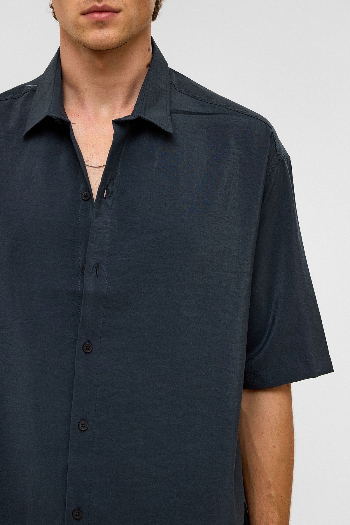 Basic Oversize Kısa Kollu Modal Gömlek