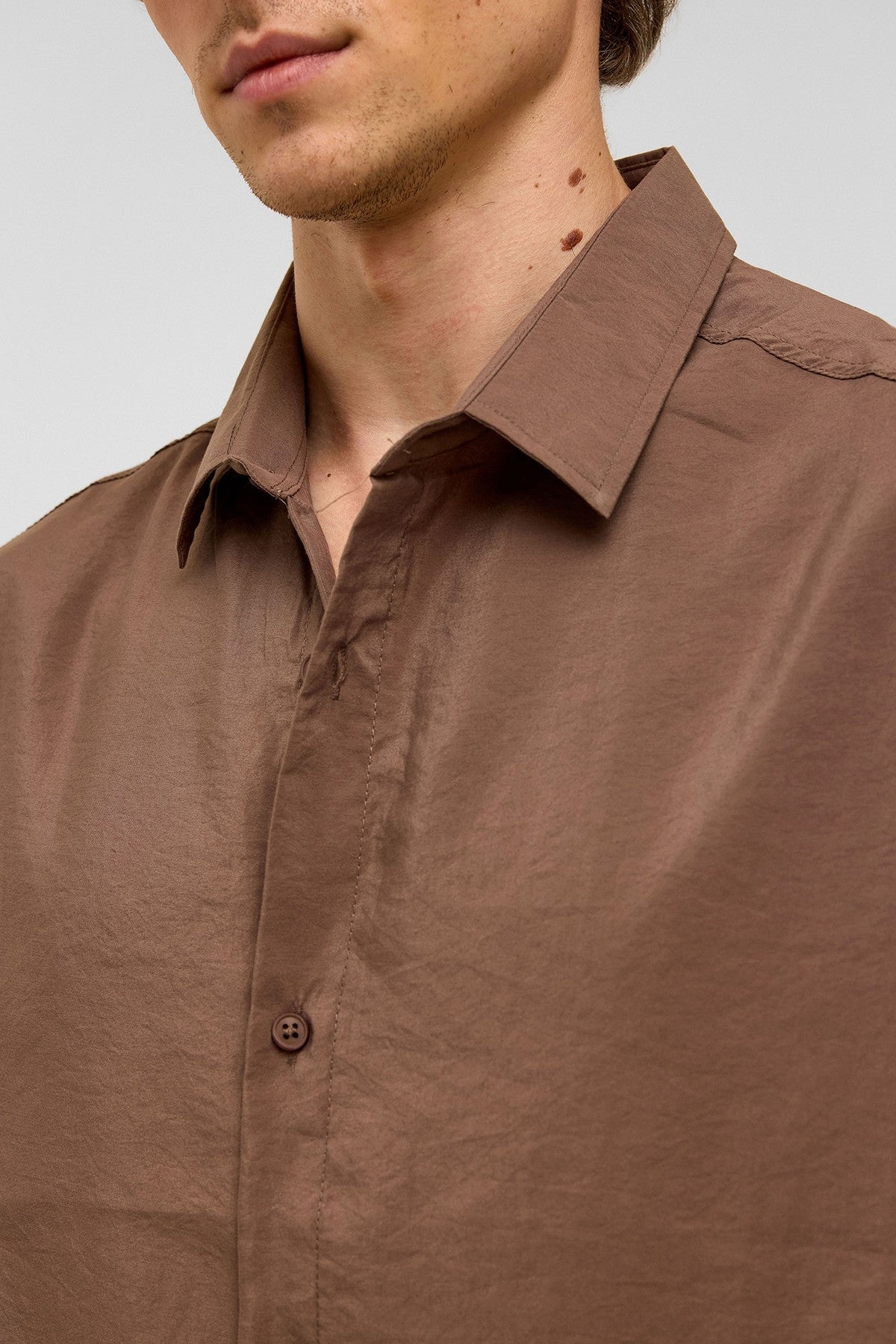 Basic Oversize Kısa Kollu Modal Gömlek