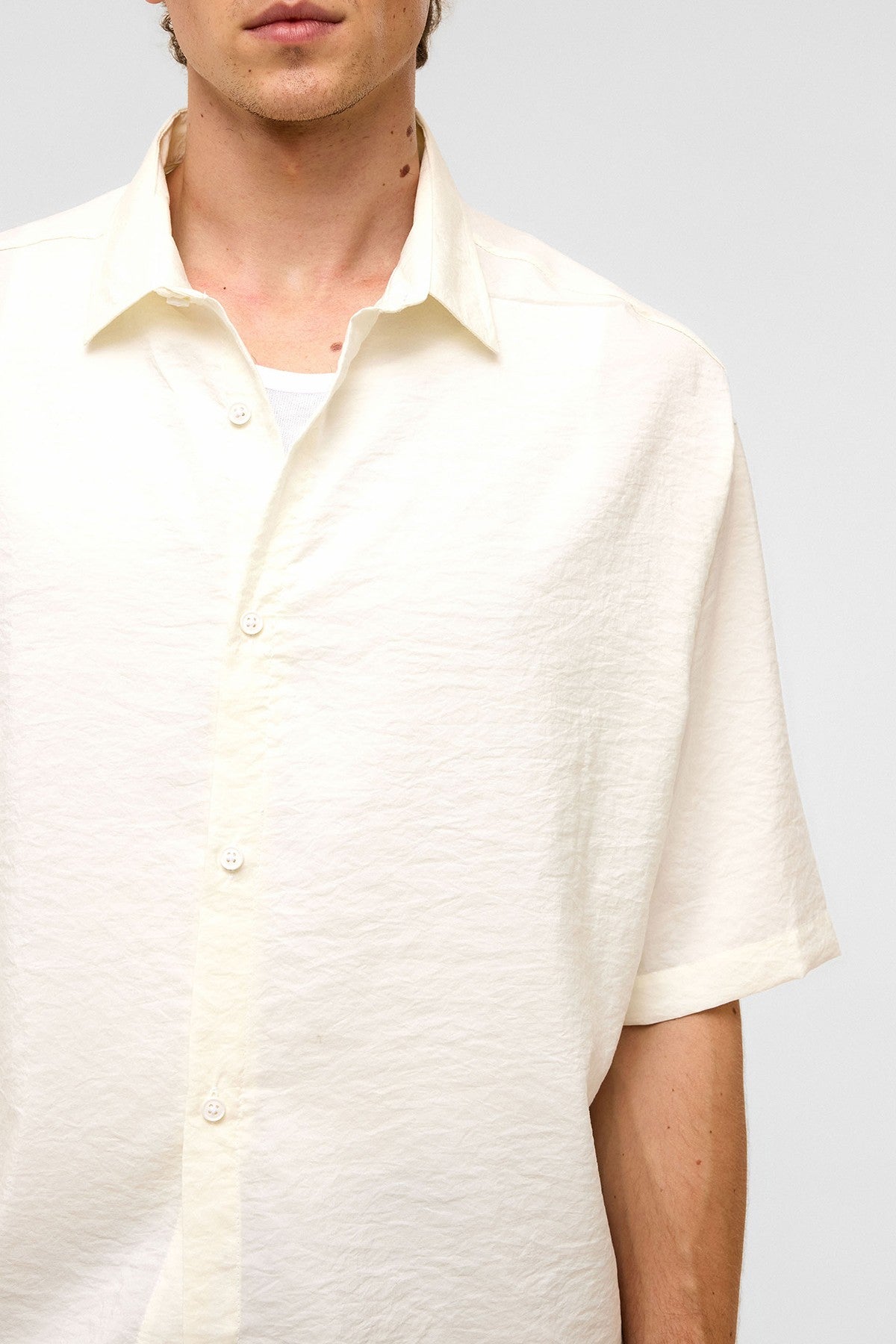 Basic Oversize Kısa Kollu Modal Gömlek