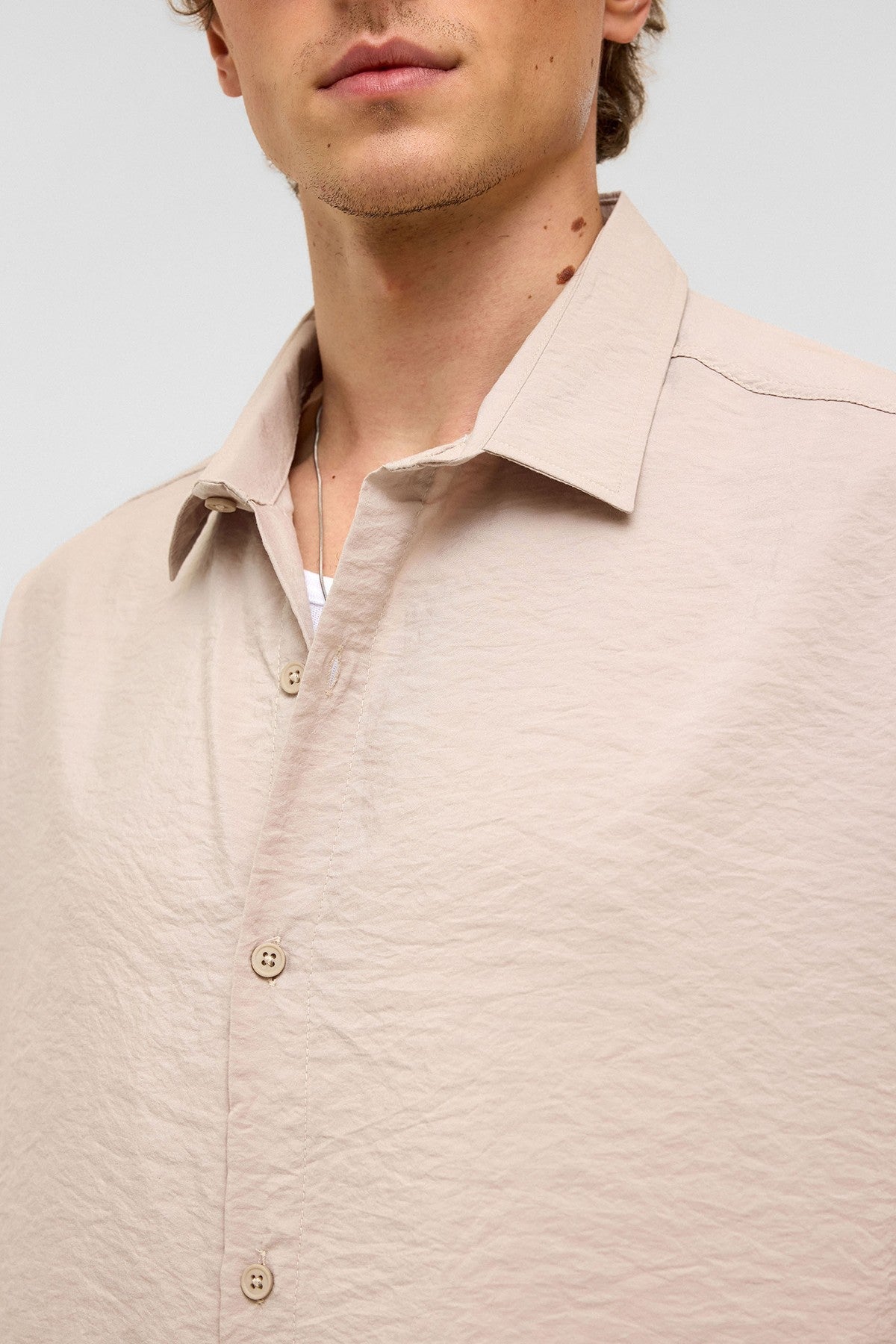 Basic Oversize Kısa Kollu Modal Gömlek