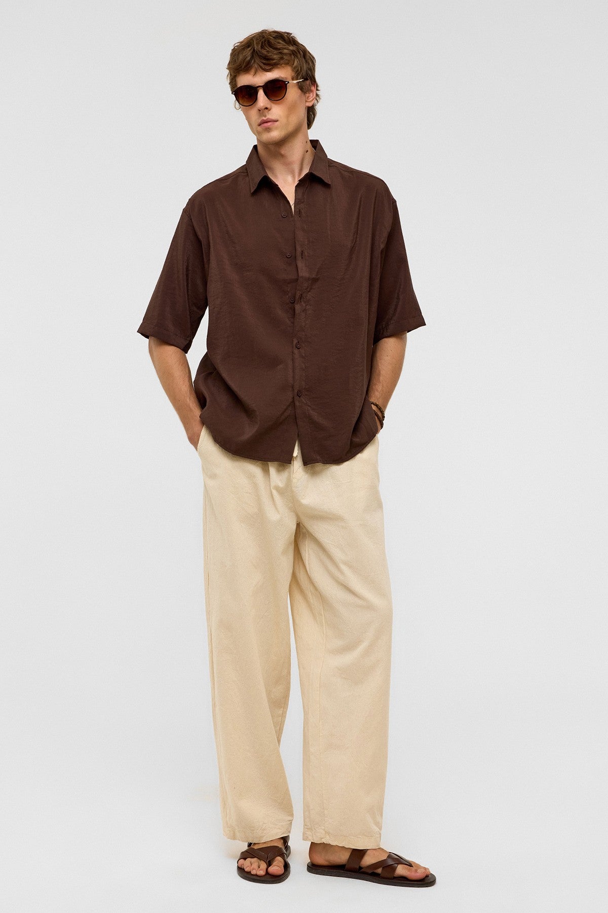 Basic Oversize Kısa Kollu Modal Gömlek