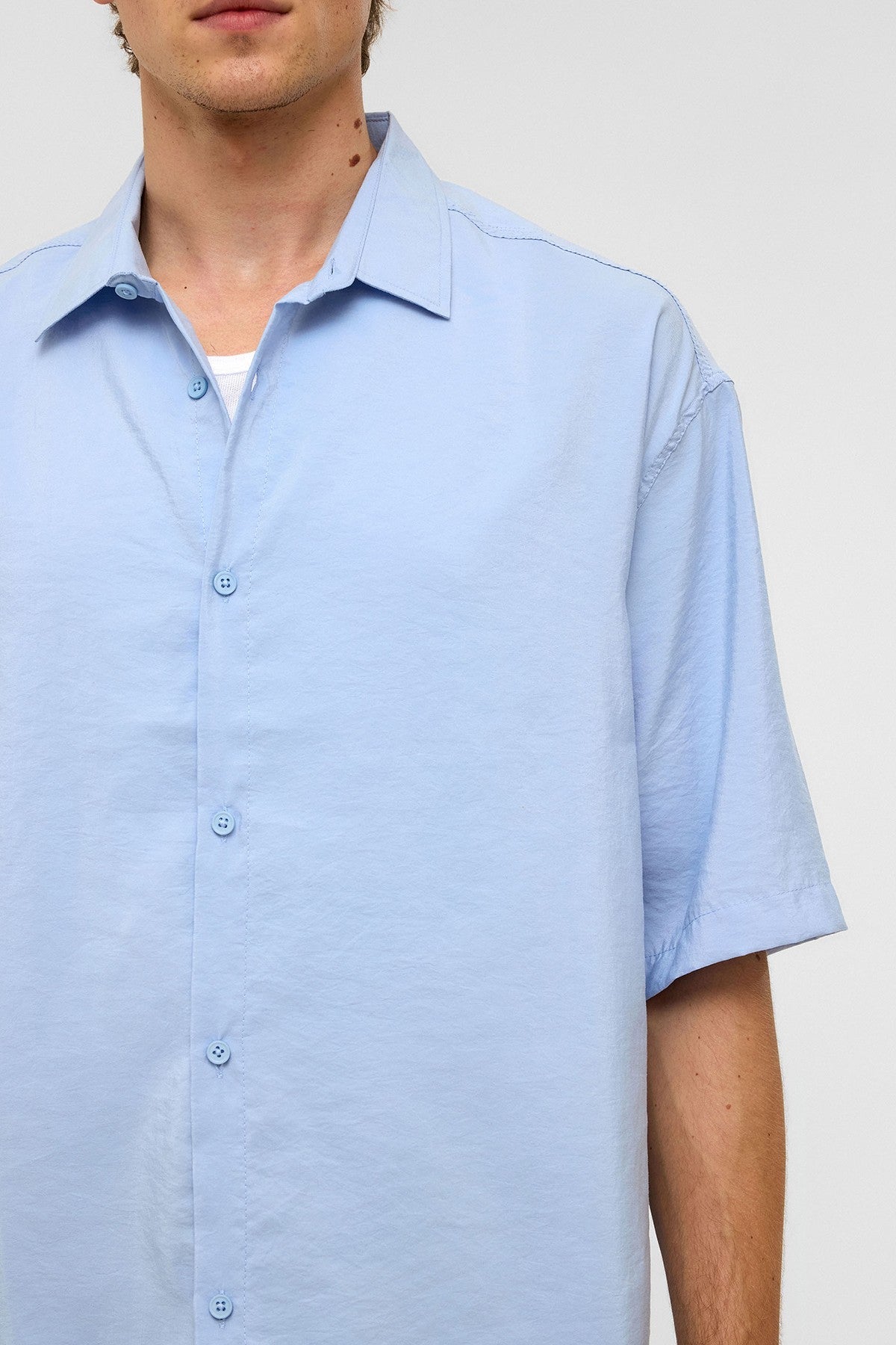 Basic Oversize Kısa Kollu Modal Gömlek