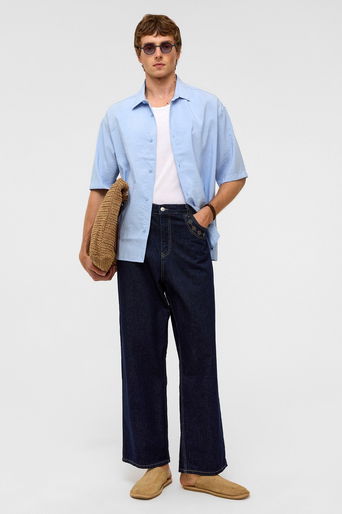 Basic Oversize Kısa Kollu Modal Gömlek