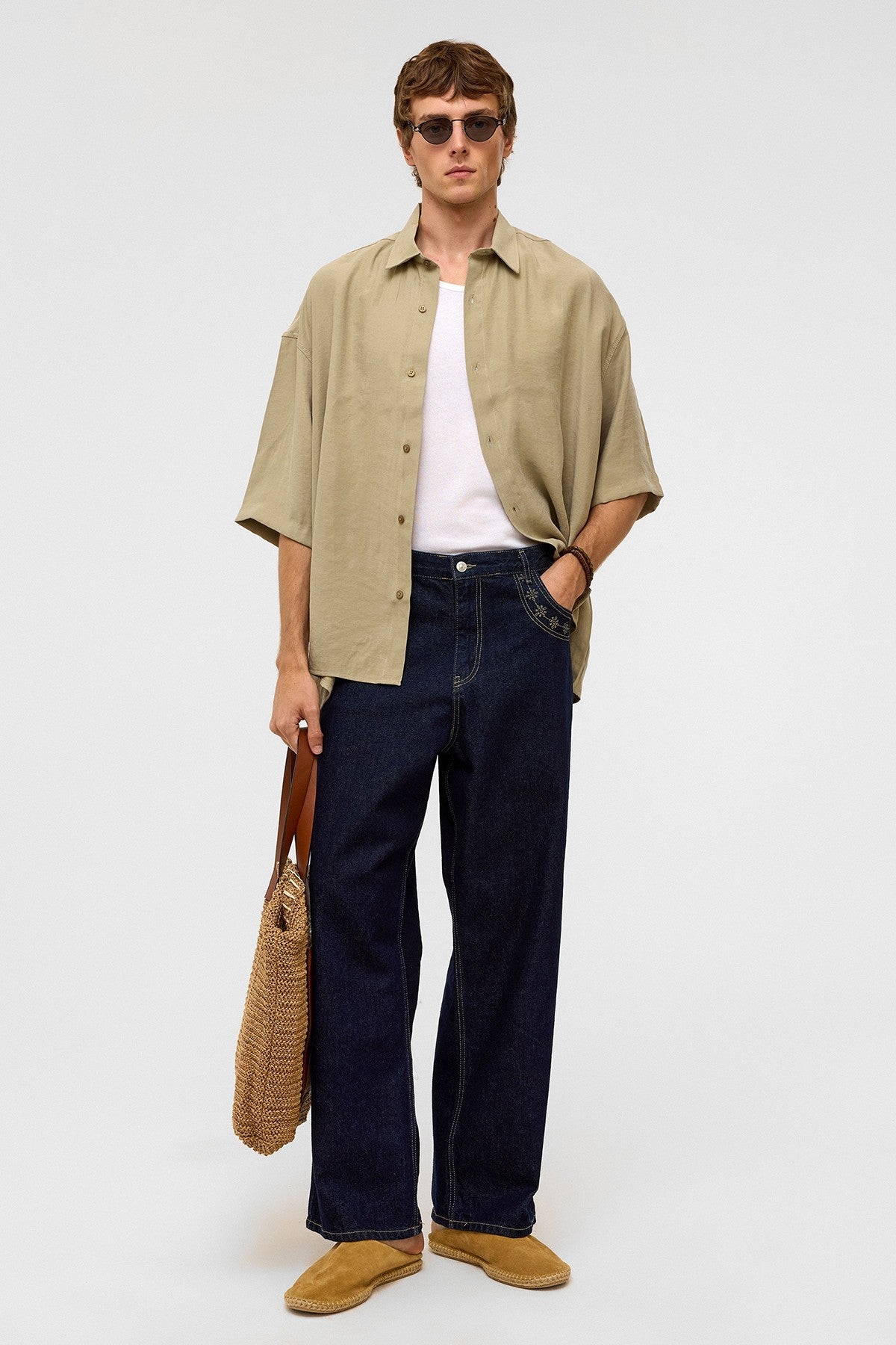 Basic Oversize Kısa Kollu Modal Gömlek