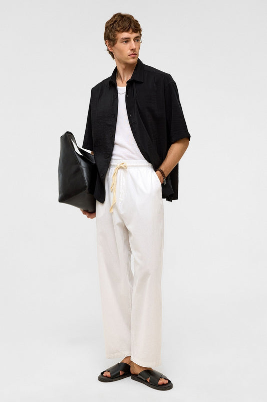 Basic Oversize Kısa Kollu Modal Gömlek
