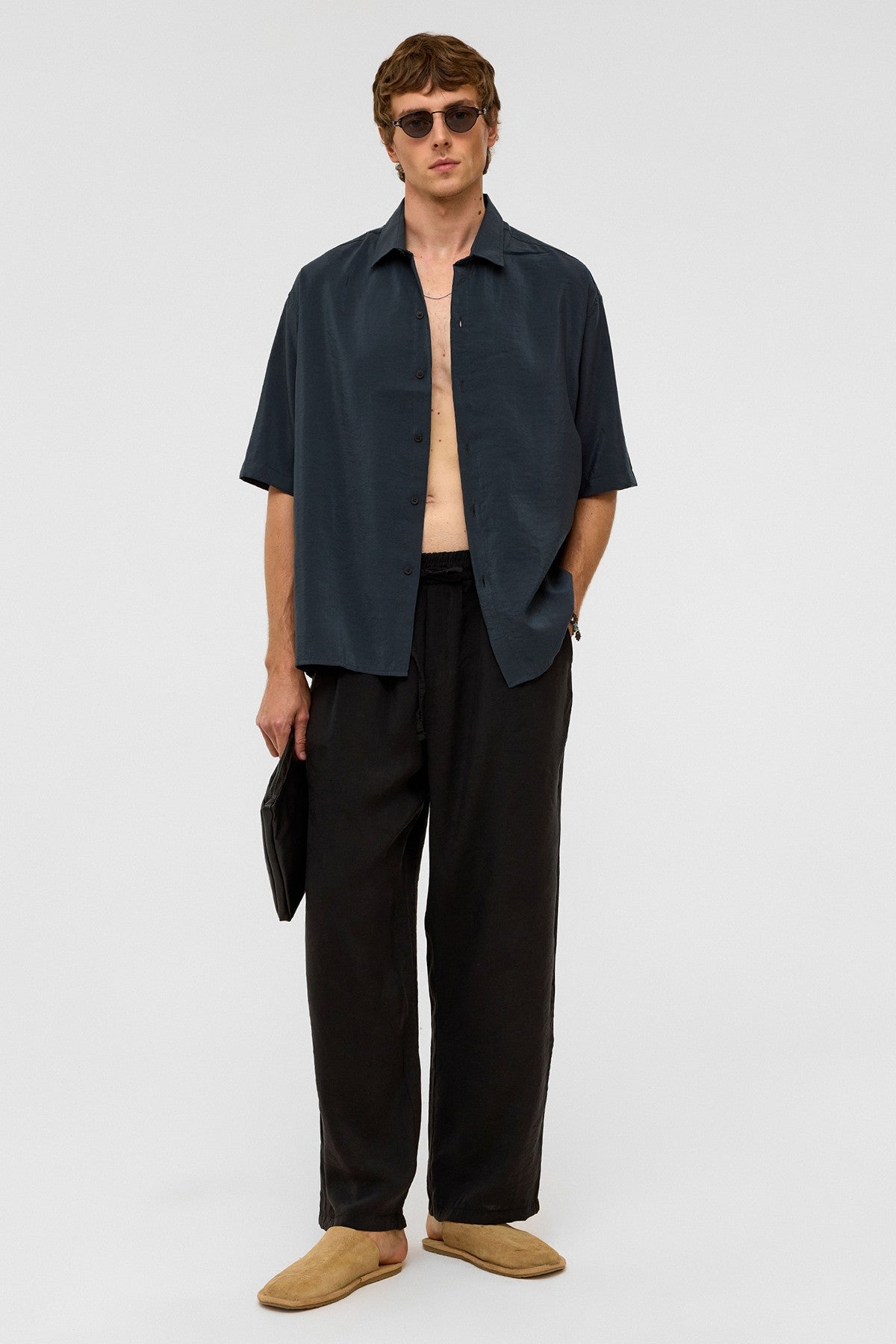 Basic Oversize Kısa Kollu Modal Gömlek