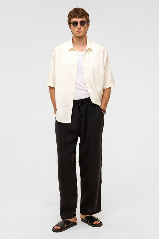 Basic Oversize Kısa Kollu Modal Gömlek
