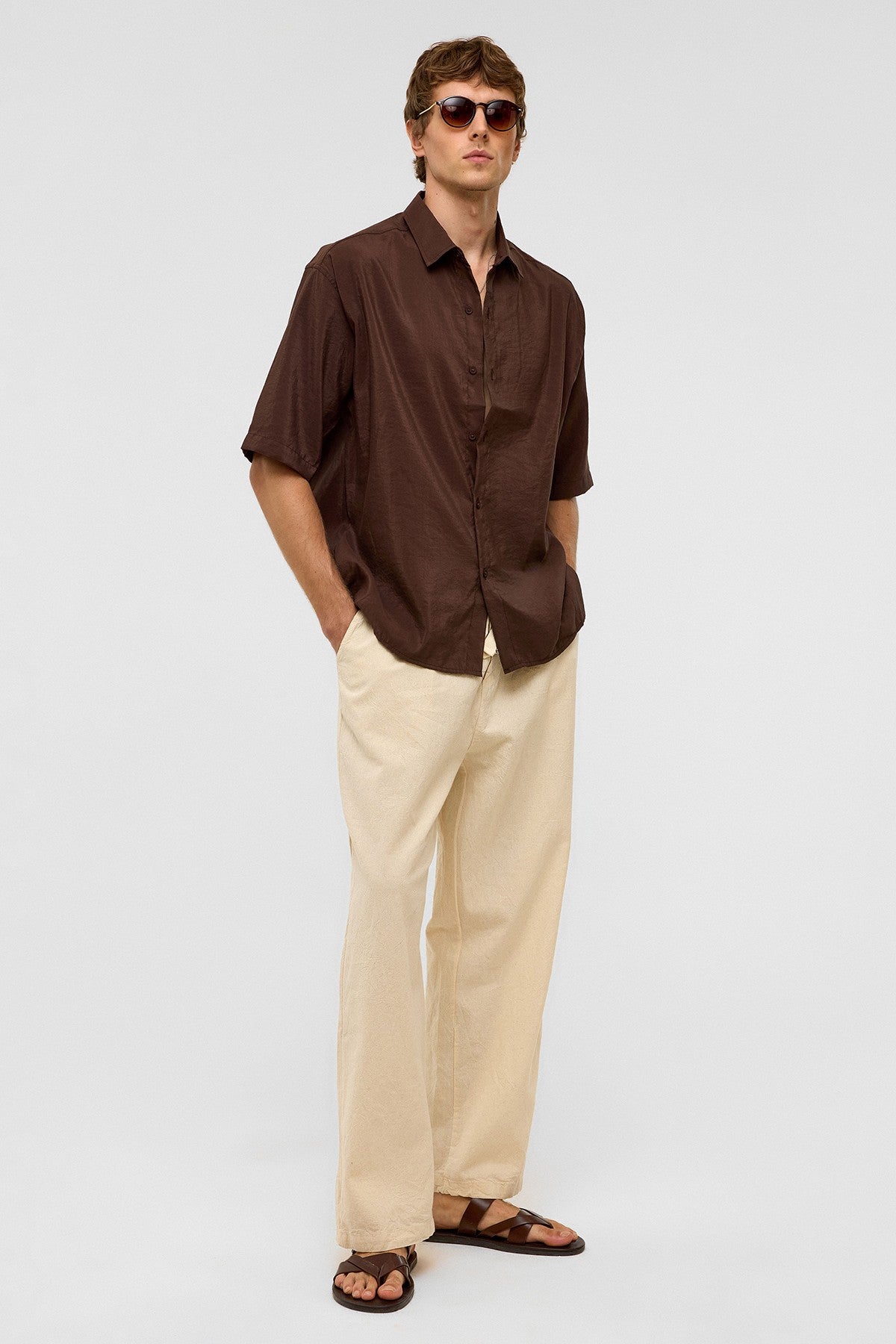 Basic Oversize Kısa Kollu Modal Gömlek