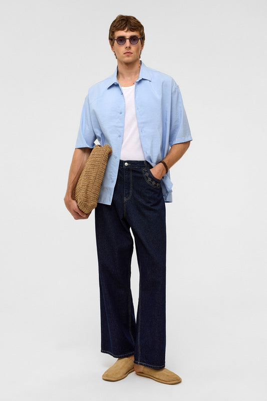 Basic Oversize Kısa Kollu Modal Gömlek