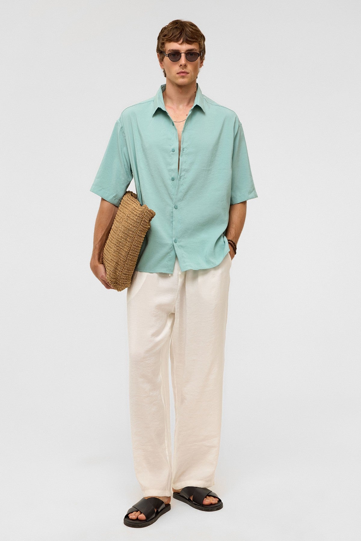 Basic Oversize Kısa Kollu Modal Gömlek