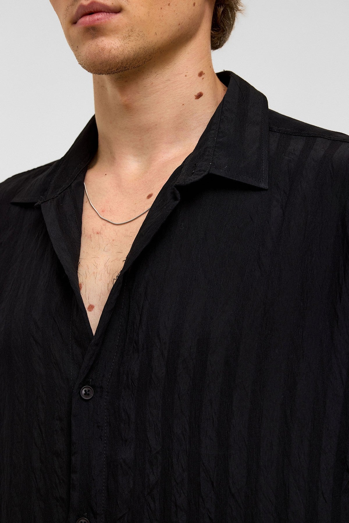 Oversize Uzun Kollu Modal Kumaş Gömlek