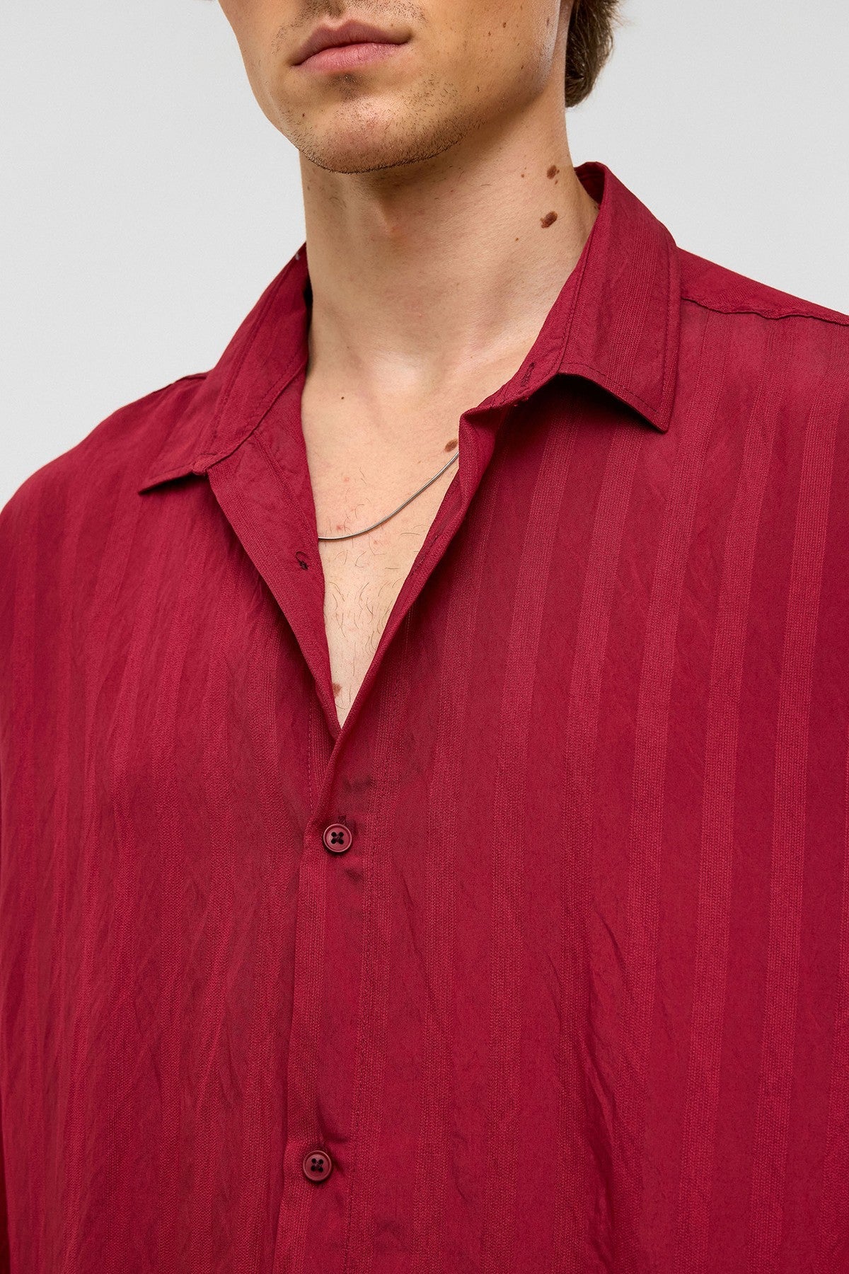 Oversize Uzun Kollu Modal Kumaş Gömlek