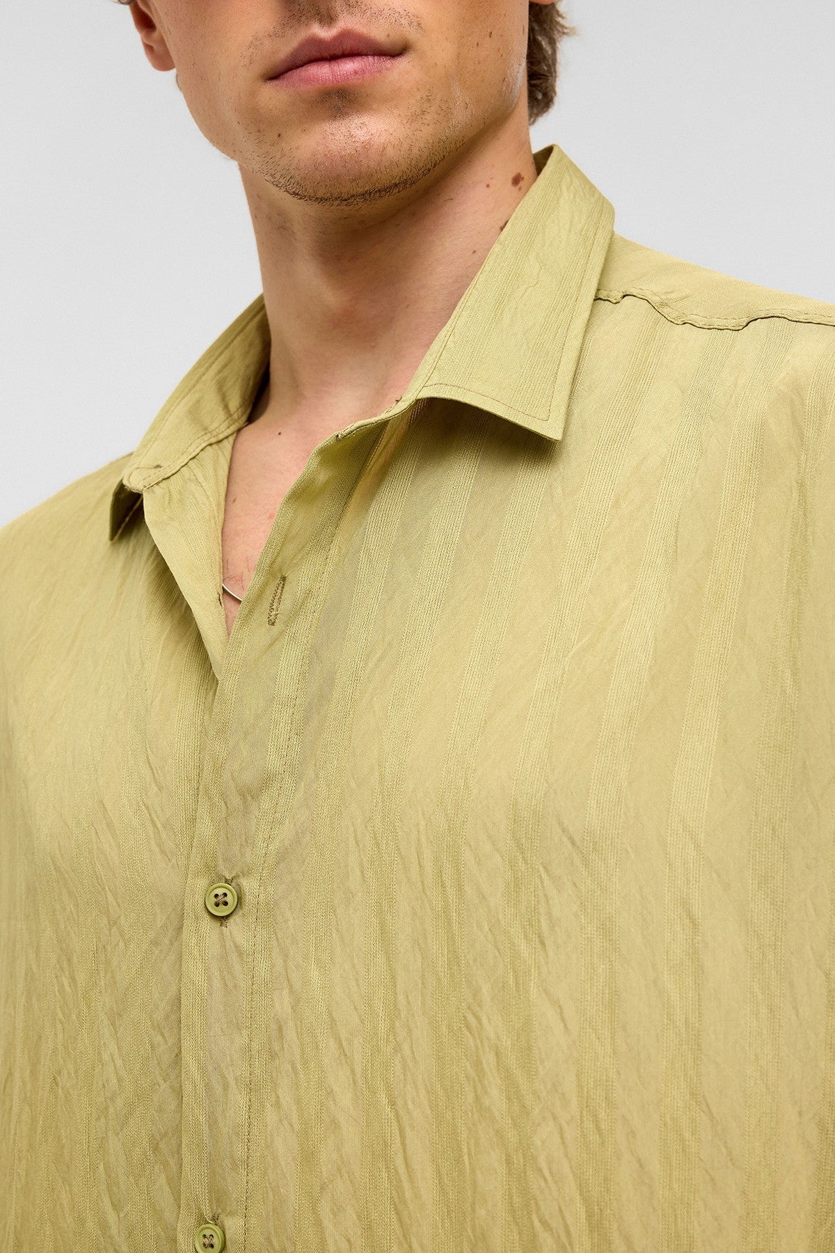 Oversize Uzun Kollu Modal Kumaş Gömlek