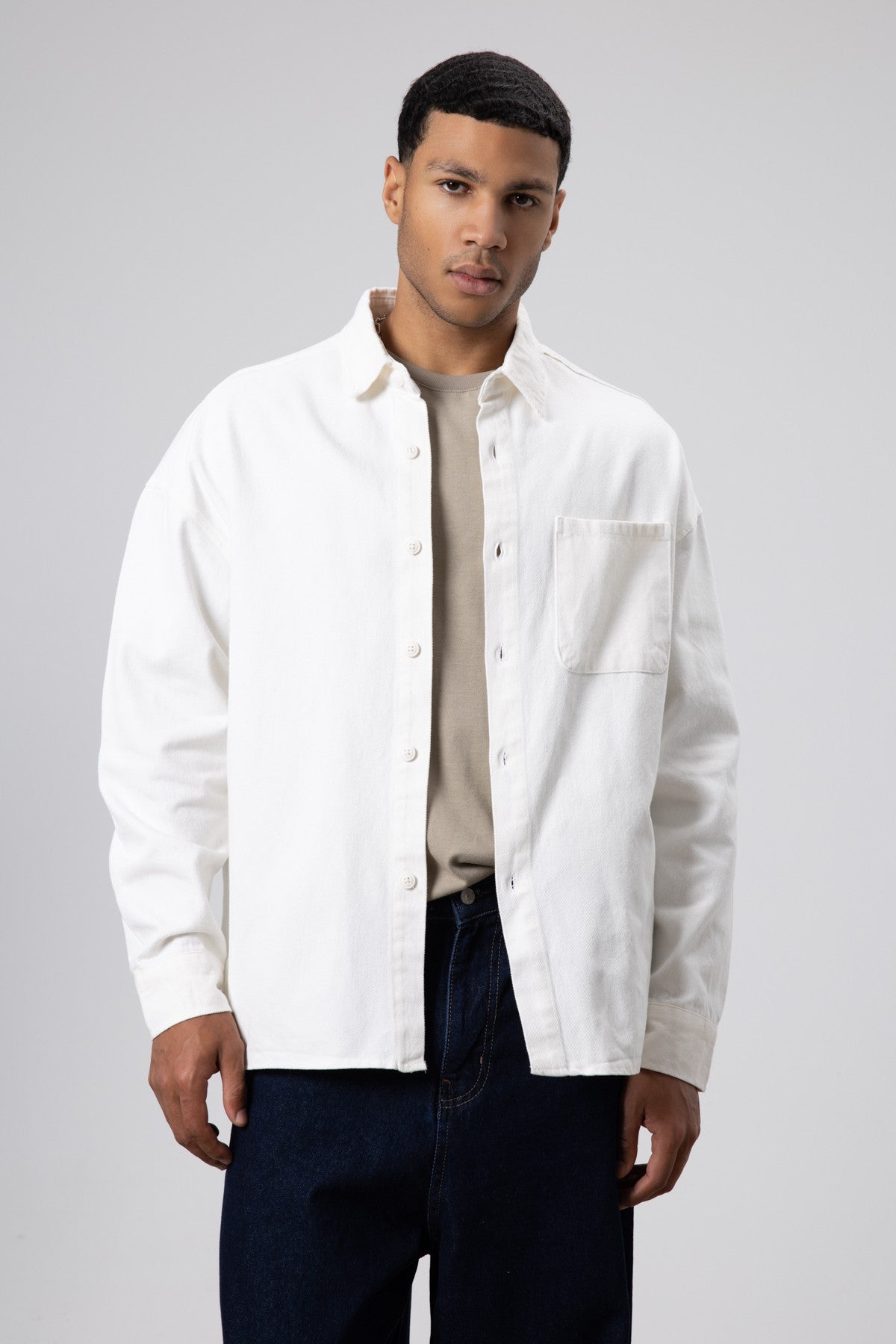 Oversize Gabardin Gömlek Ceket
