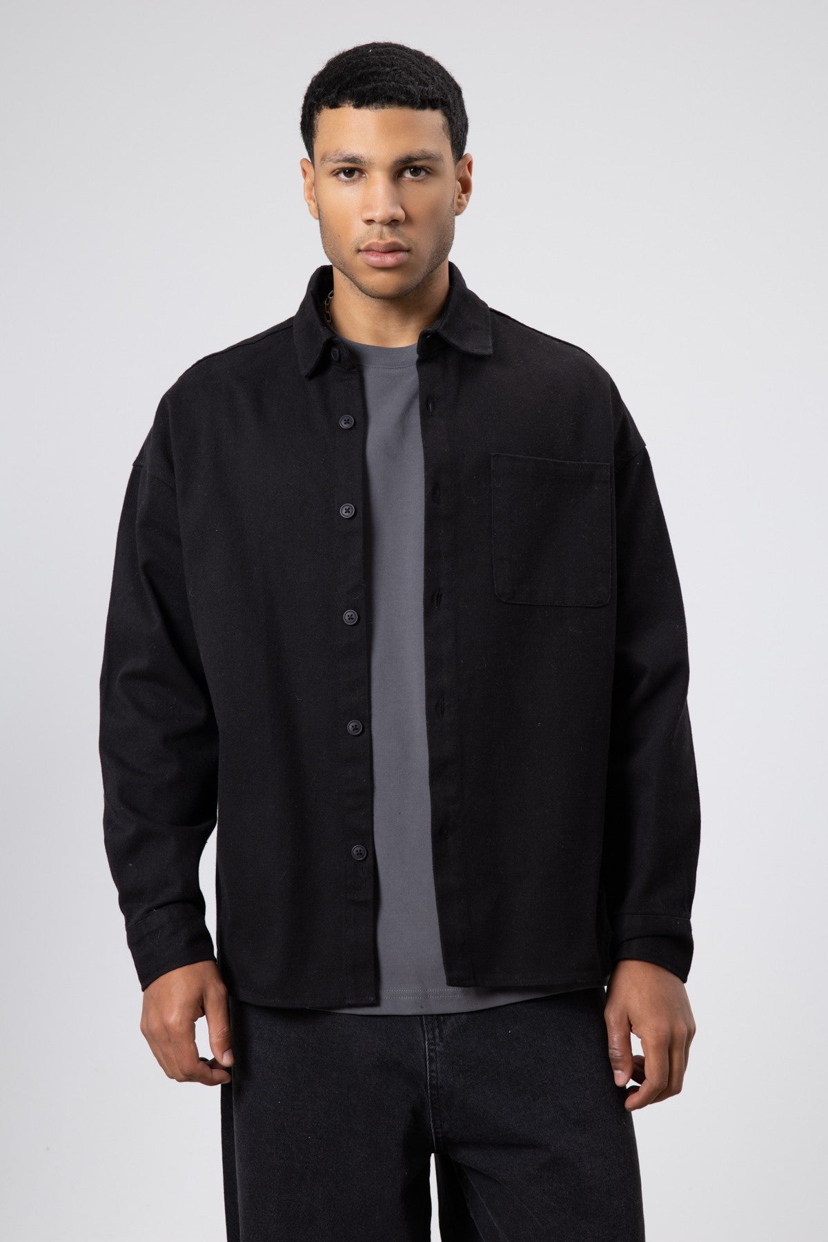Oversize Gabardin Gömlek Ceket