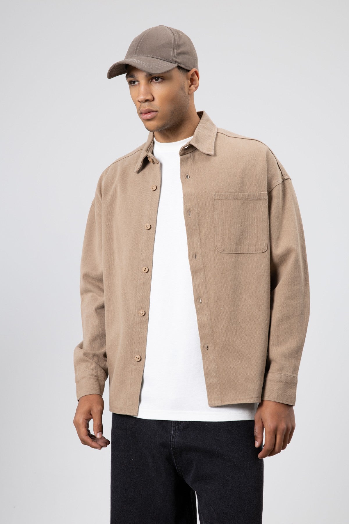 Oversize Gabardin Gömlek Ceket