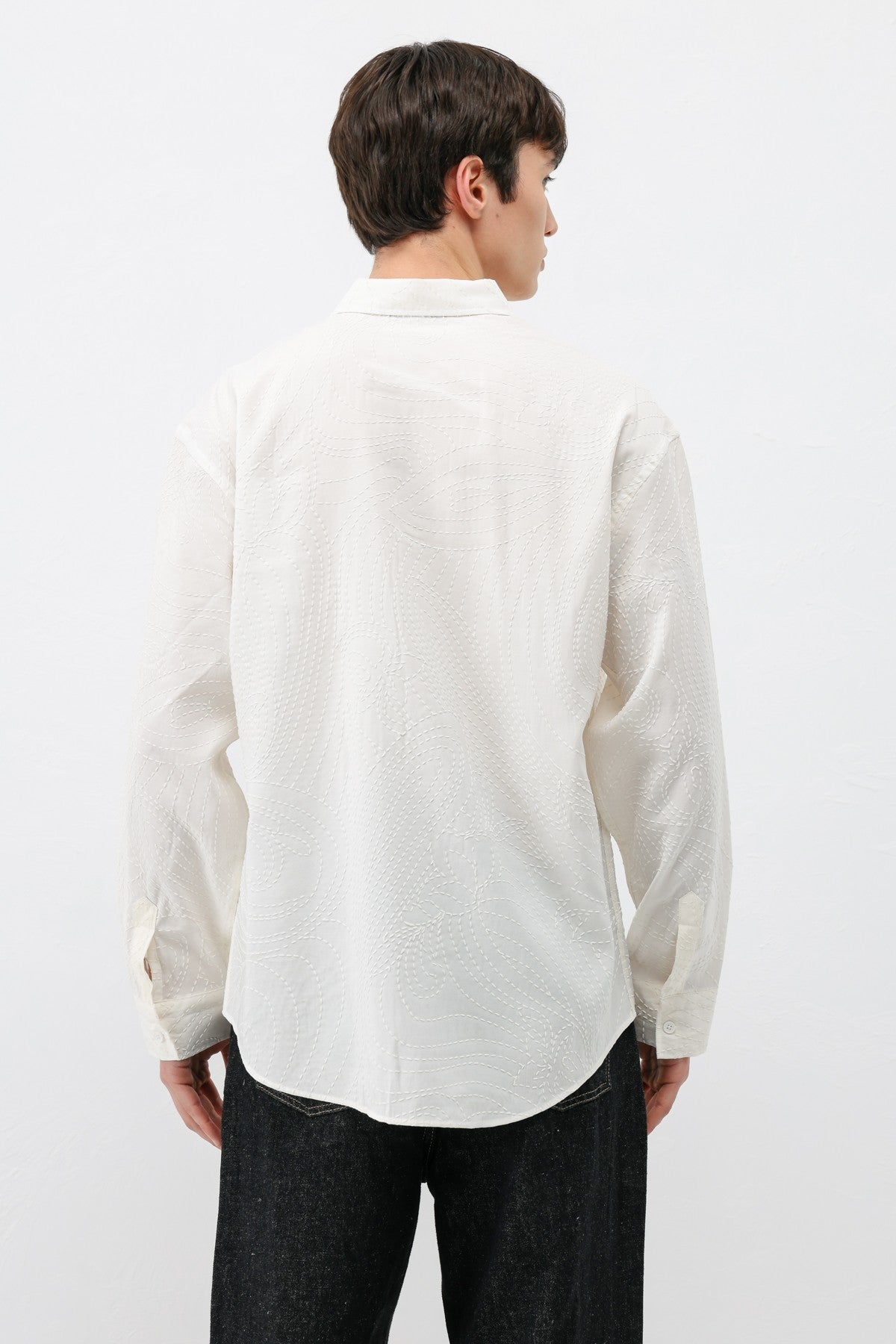 Oversize Dikiş Detaylı Gömlek