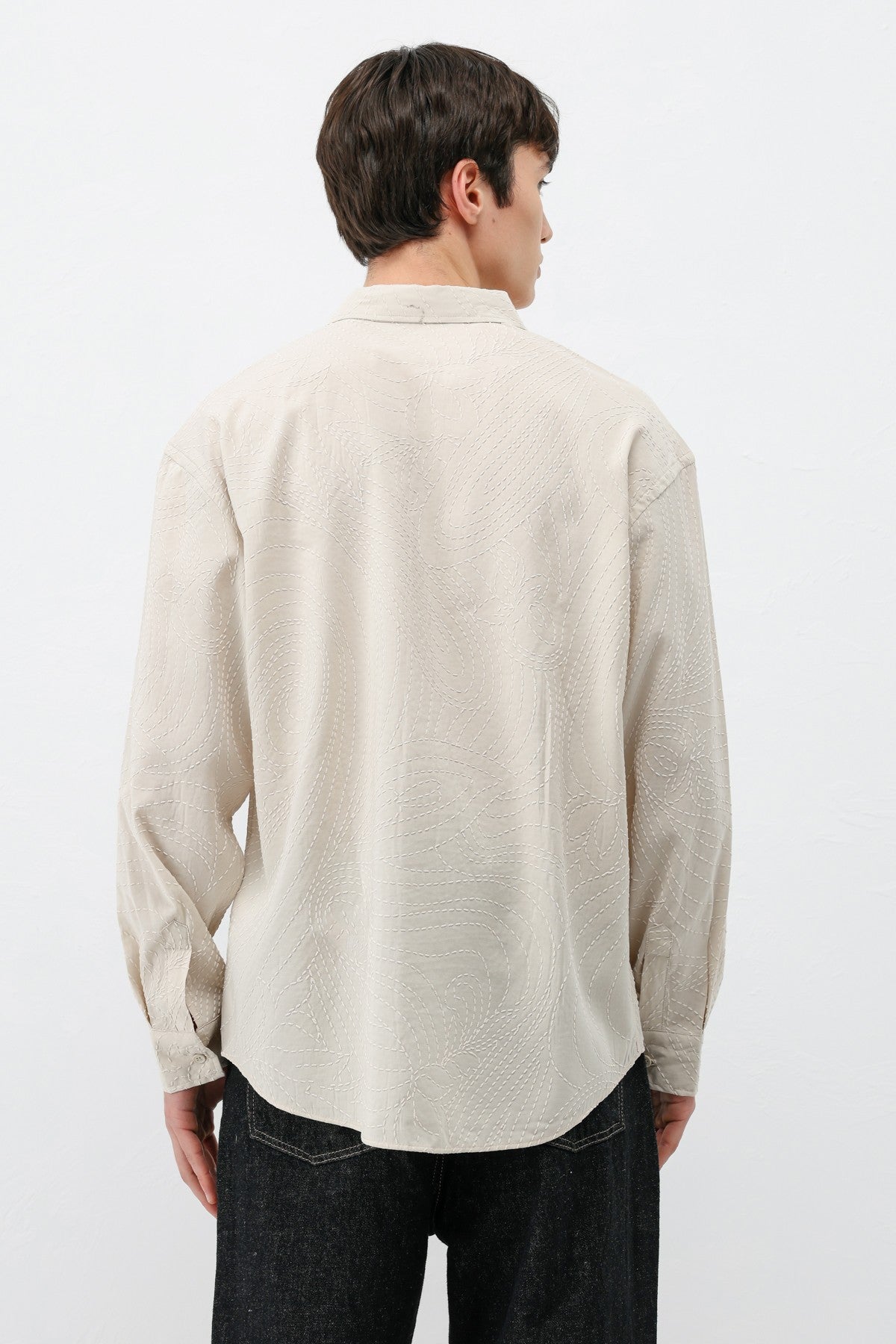 Oversize Dikiş Detaylı Gömlek