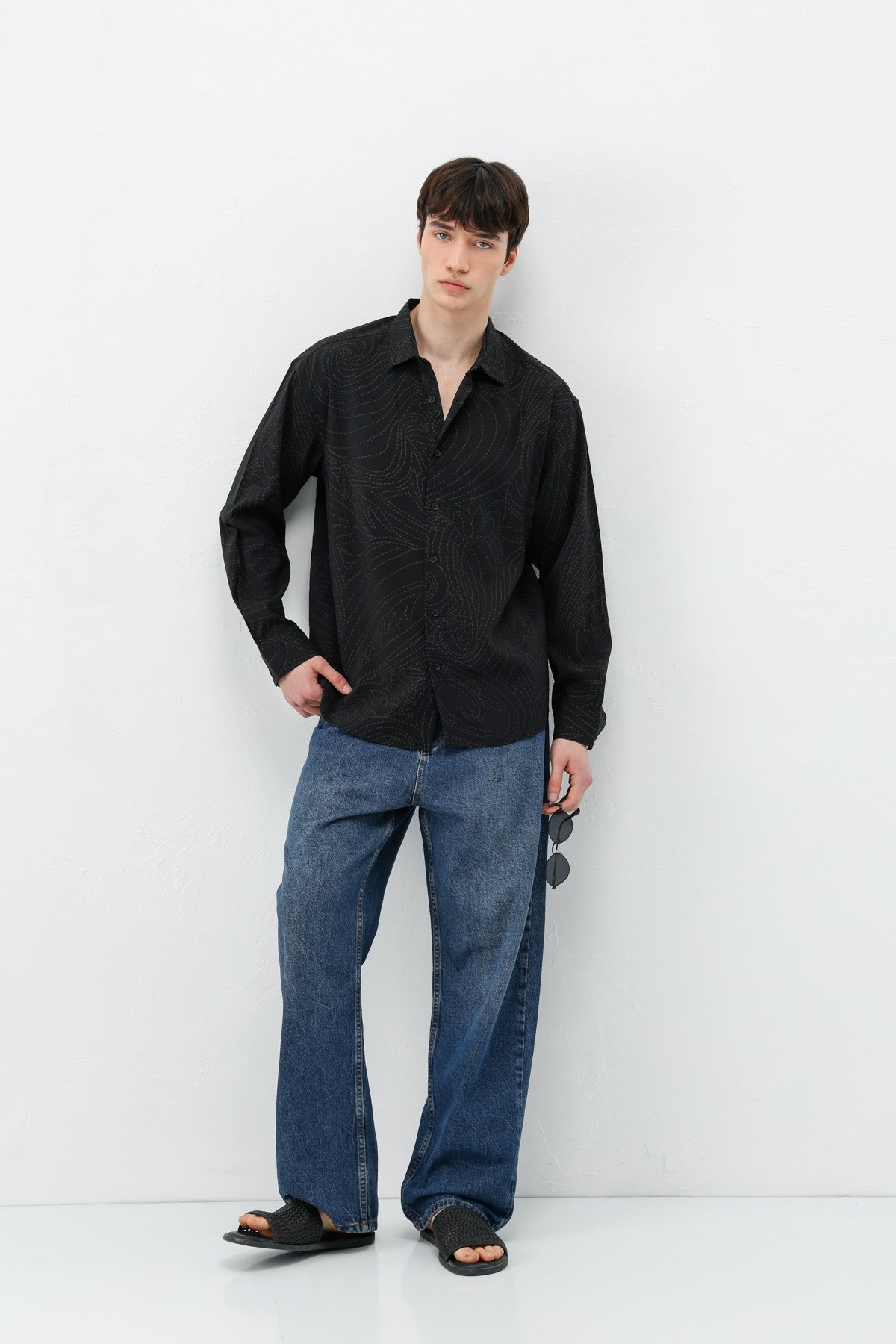 Oversize Dikiş Detaylı Gömlek